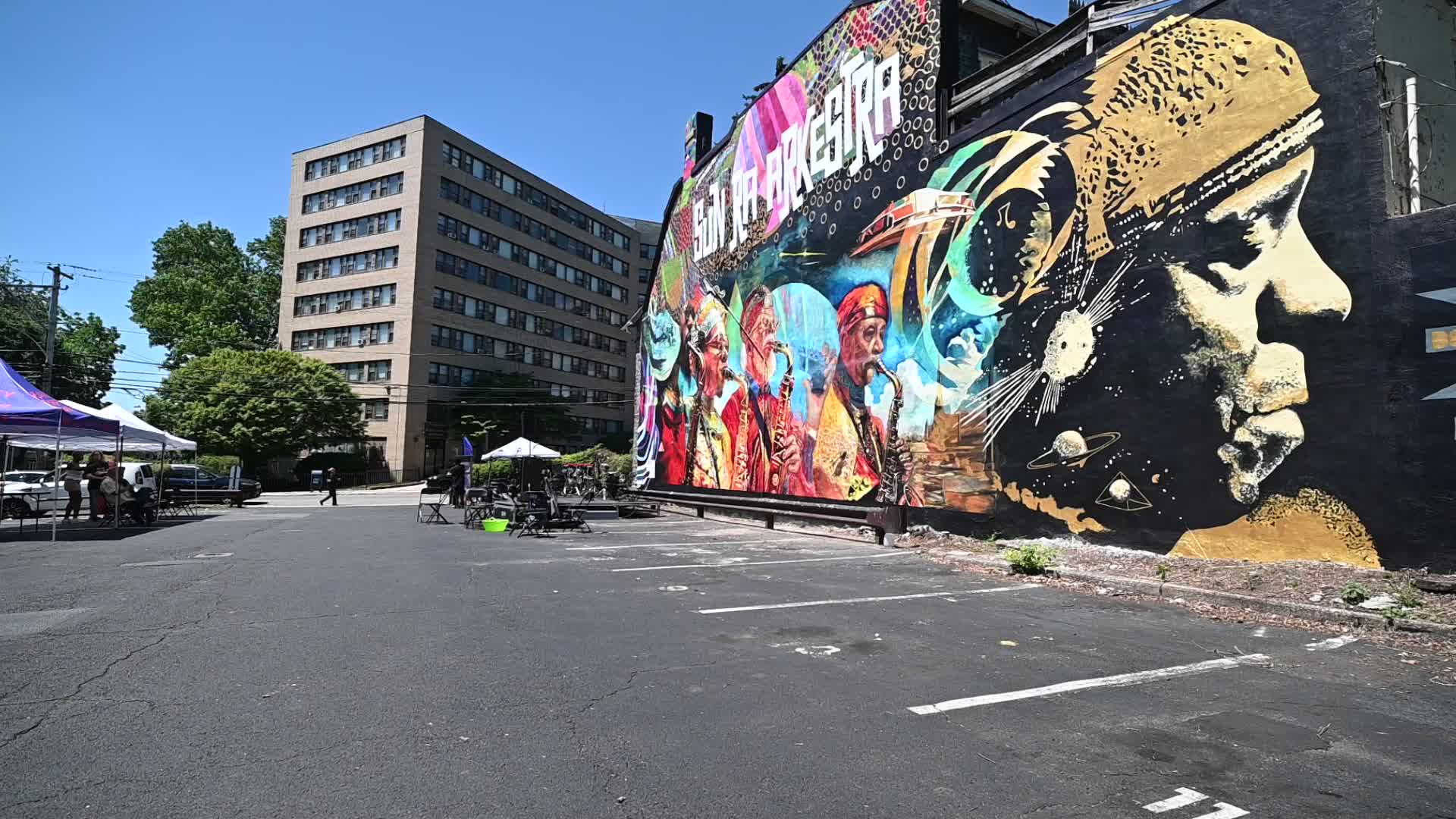 Sun Ra Arkestra performs at mural dedication in Philadelphia, PA