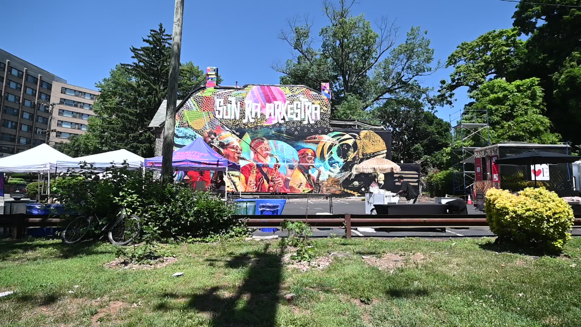 Sun Ra Arkestra performs at mural dedication in Philadelphia, PA