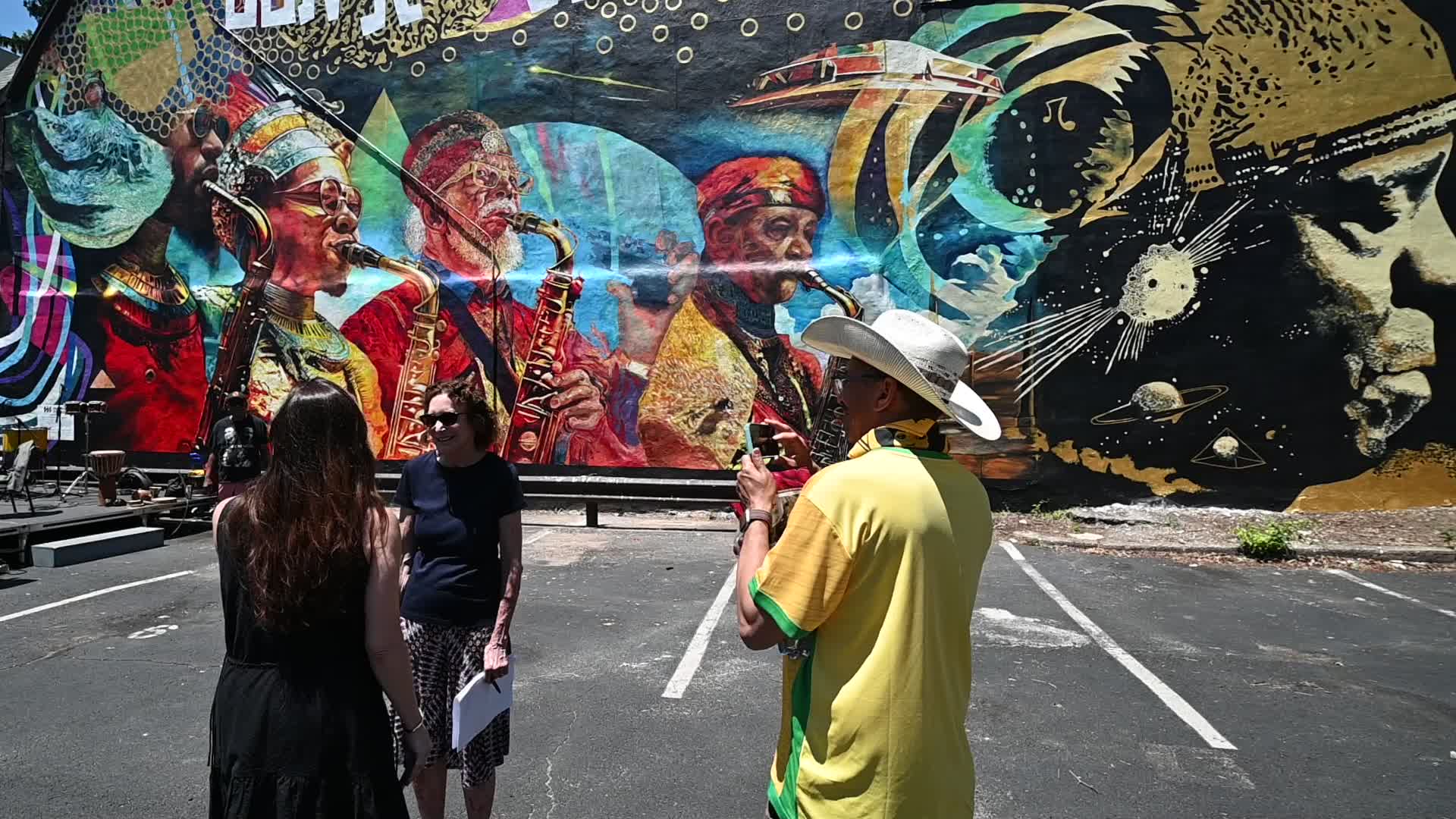 Sun Ra Arkestra performs at mural dedication in Philadelphia, PA