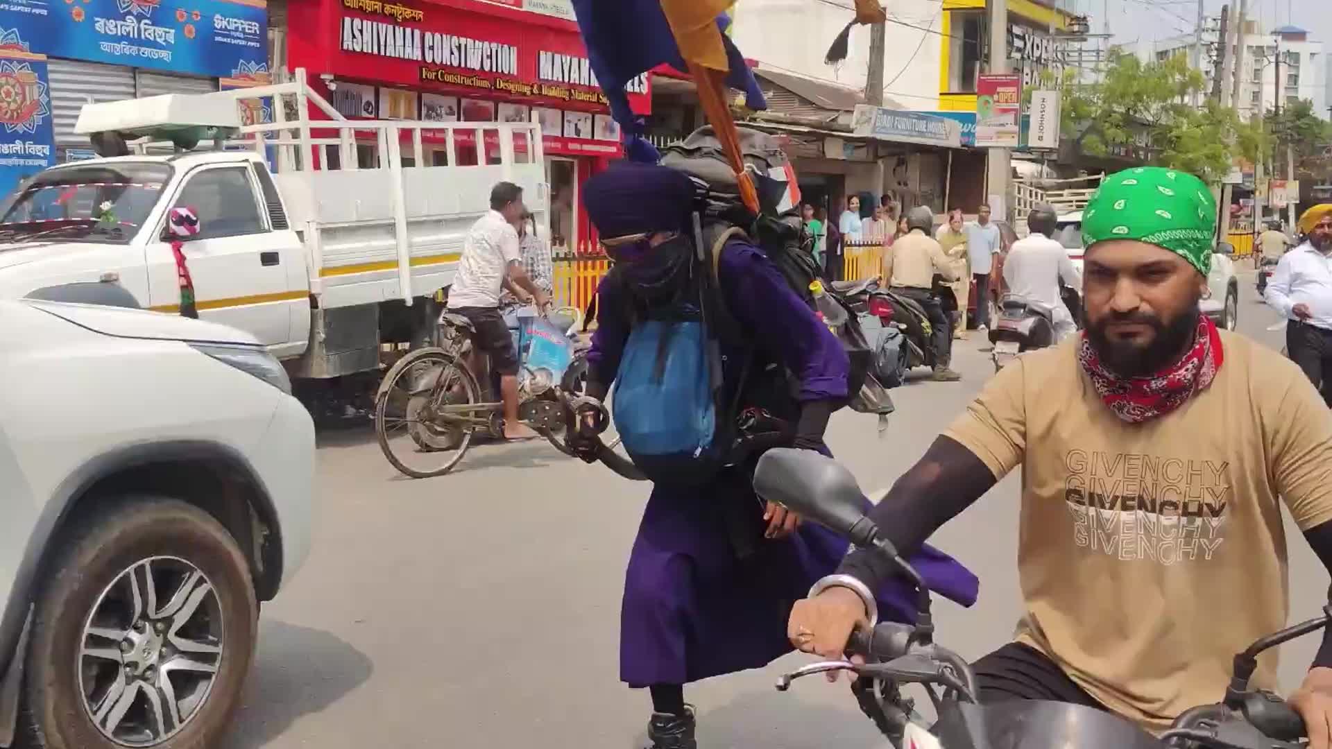 Puneet Singh, a young and inspirational Sikh skater from Sultanpur Lodhi arrived in Assam , India
