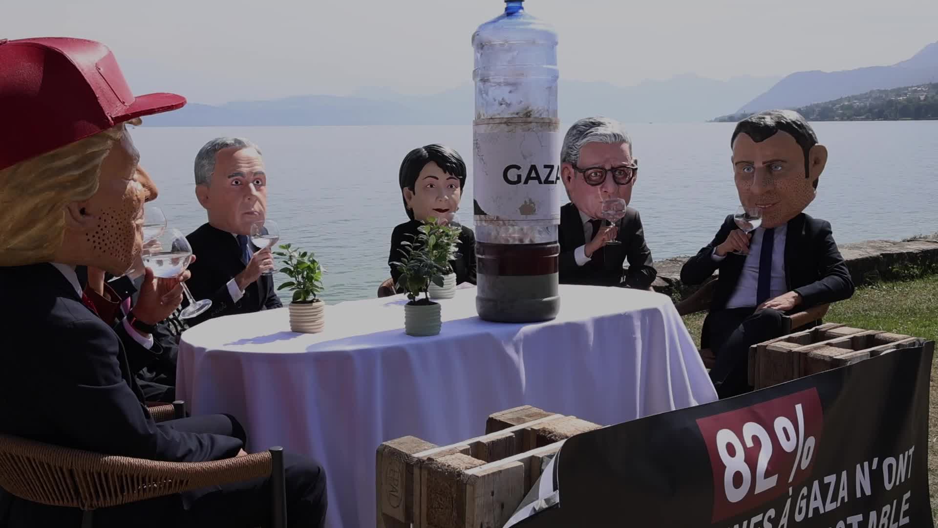 Oxfam Protest As G7 Leaders Meet In France