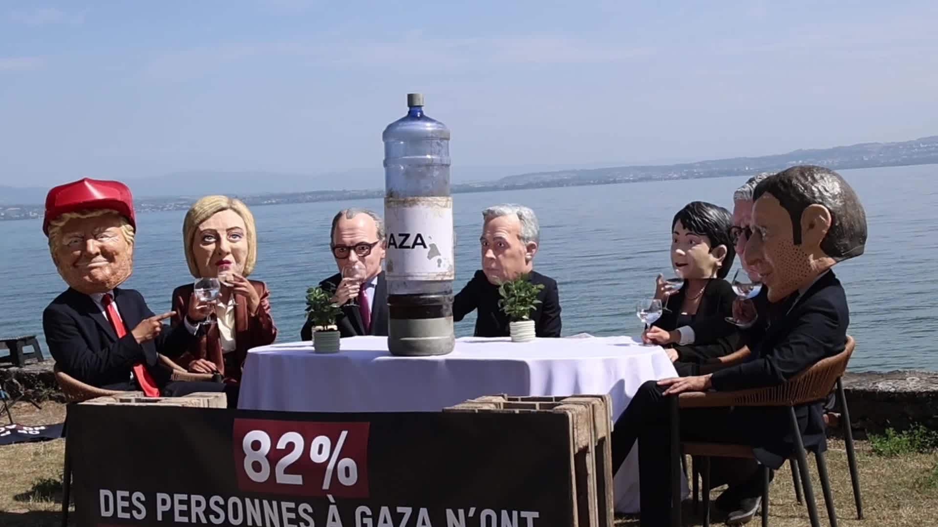 Oxfam Protest As G7 Leaders Meet In France