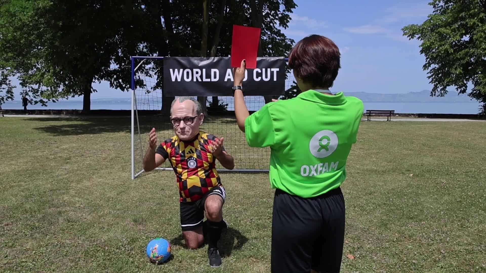 Oxfam Protest As G7 Leaders Meet In France