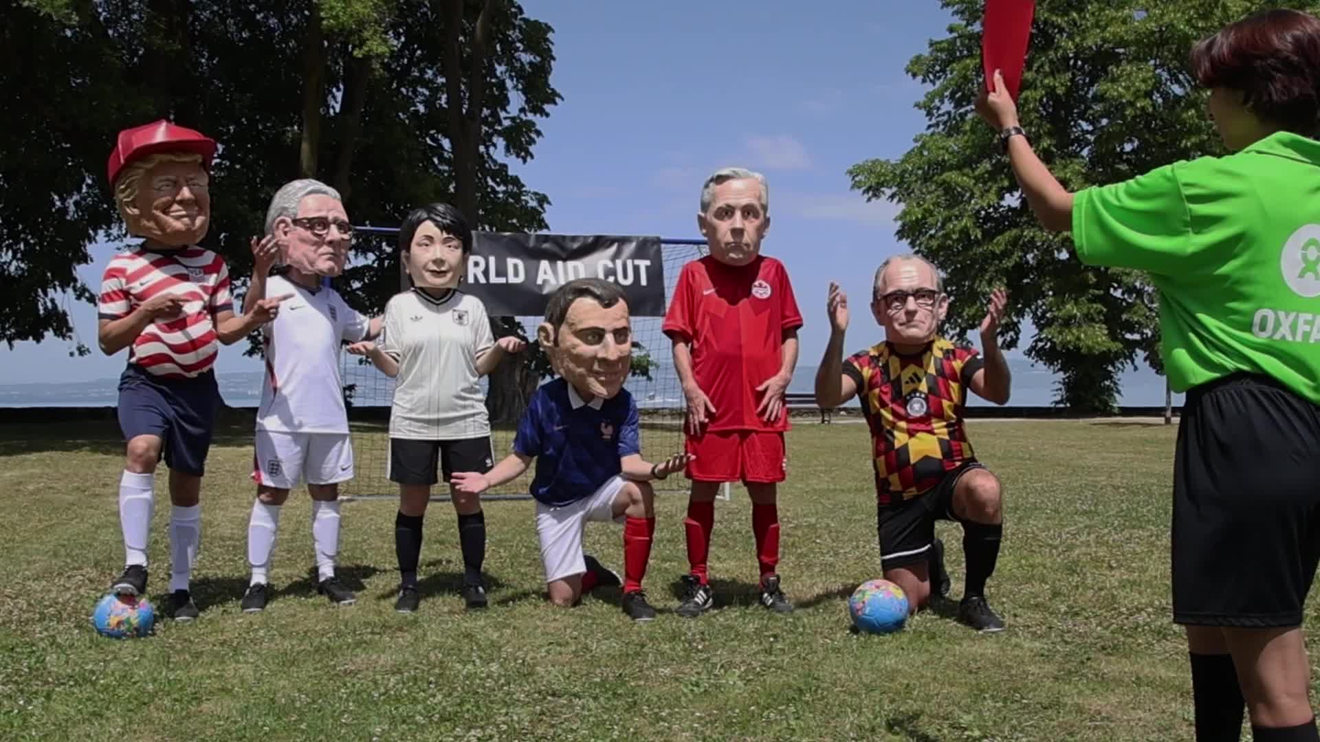 Oxfam Protest As G7 Leaders Meet In France