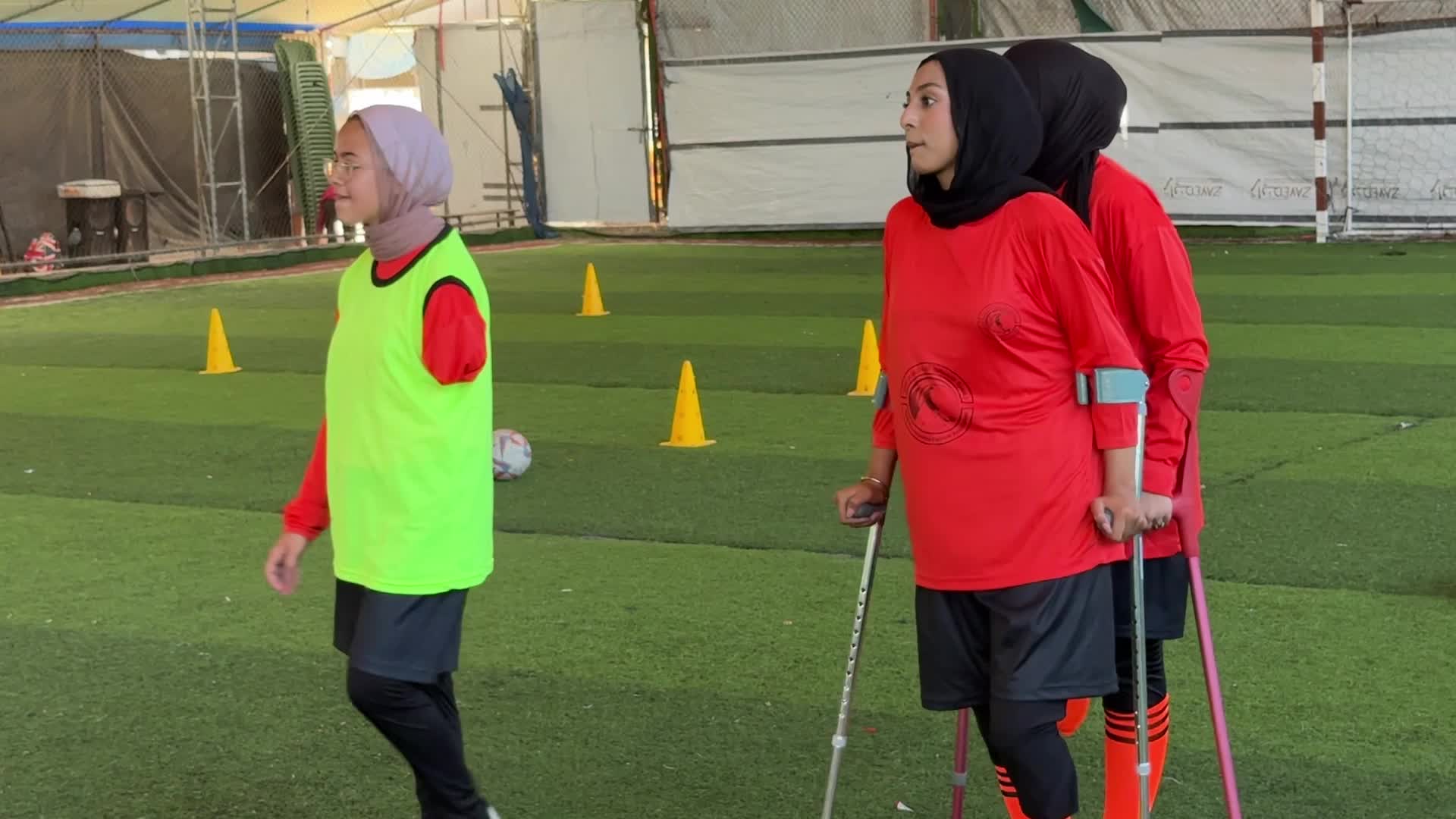 Palestinian Girls With War-Related Amputations Attend Football Training In Central Gaza