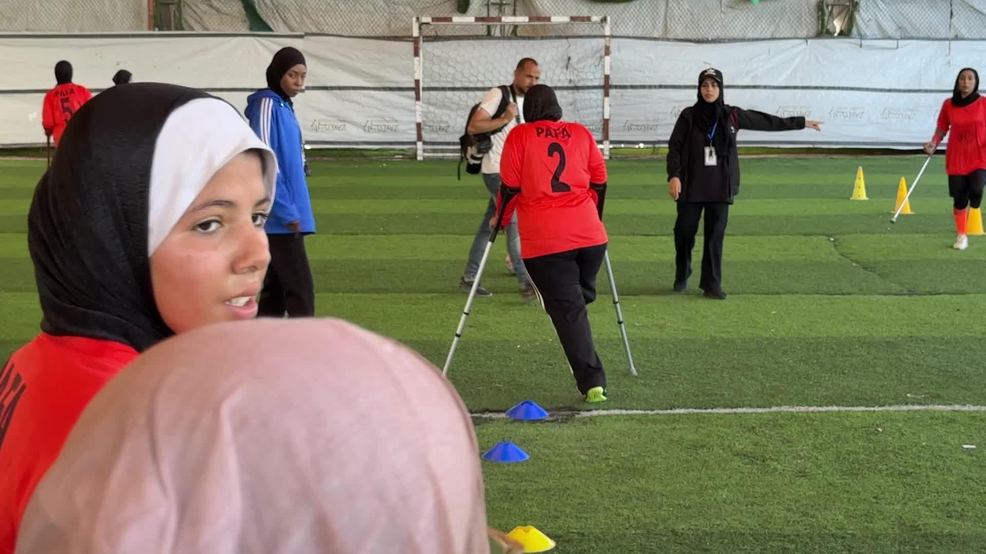 Palestinian Girls With War-Related Amputations Attend Football Training In Central Gaza