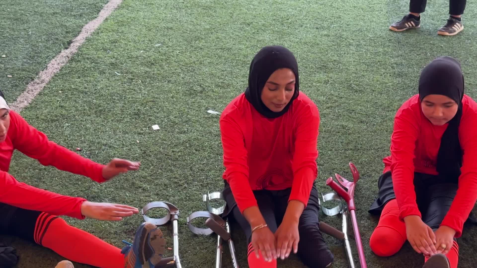Palestinian Girls With War-Related Amputations Attend Football Training In Central Gaza