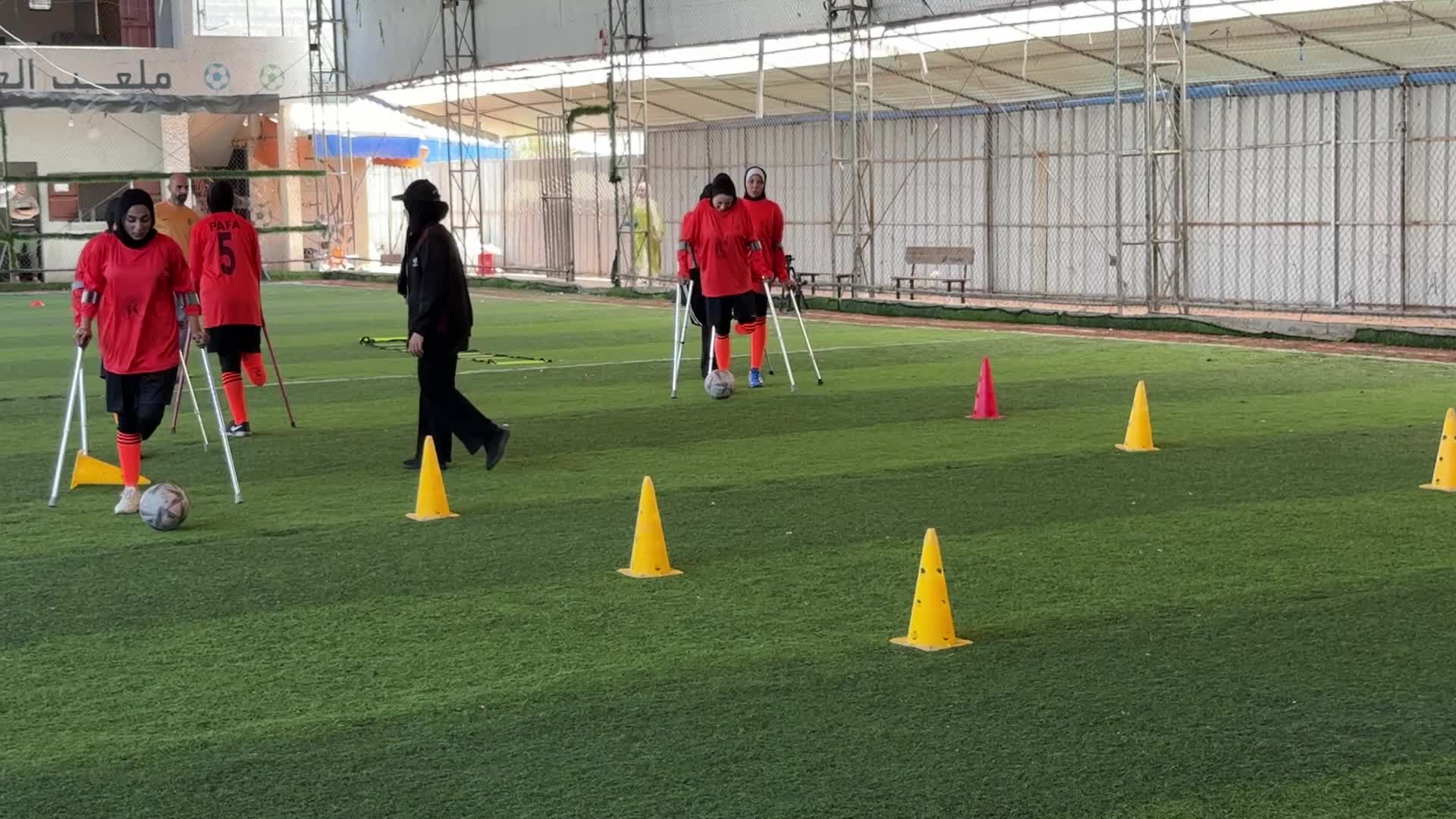 Palestinian Girls With War-Related Amputations Attend Football Training In Central Gaza