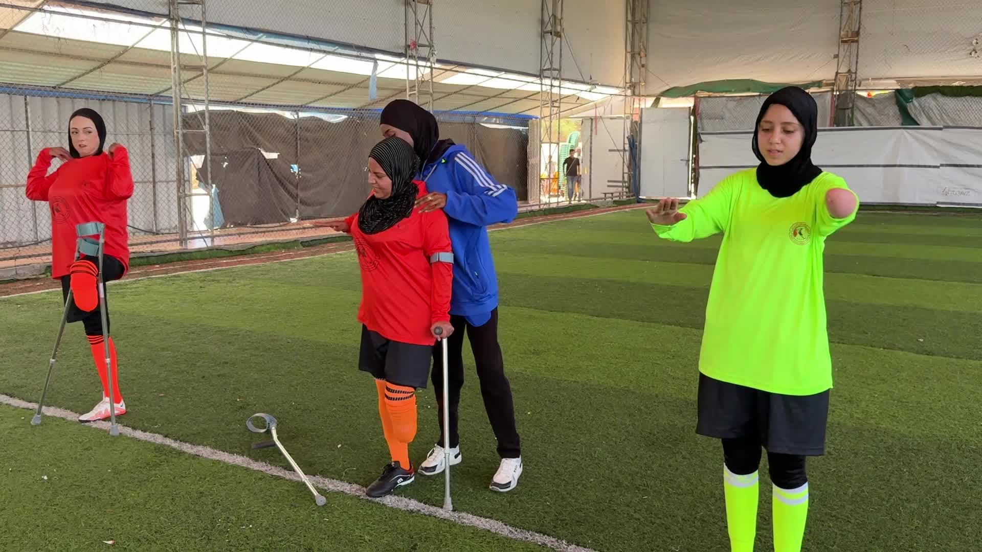 Palestinian Girls With War-Related Amputations Attend Football Training In Central Gaza