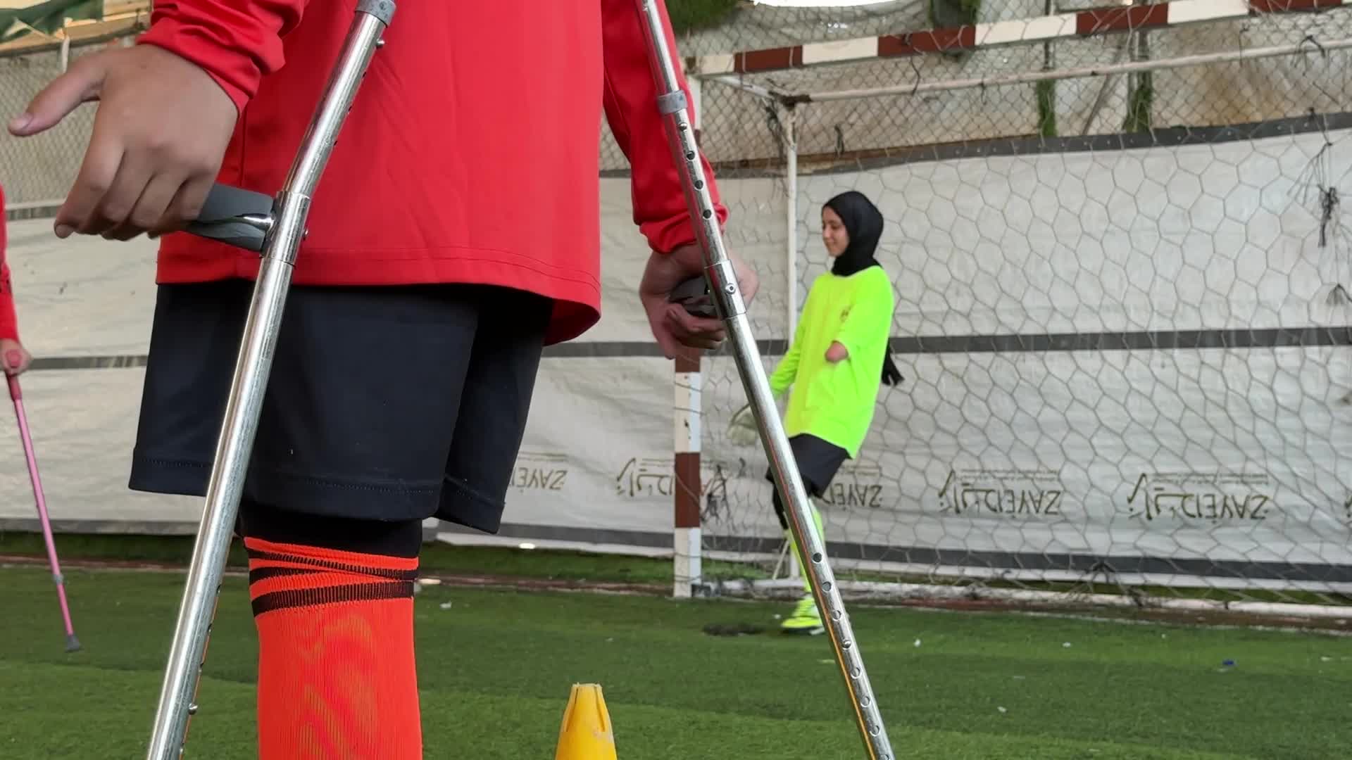 Palestinian Girls With War-Related Amputations Attend Football Training In Central Gaza