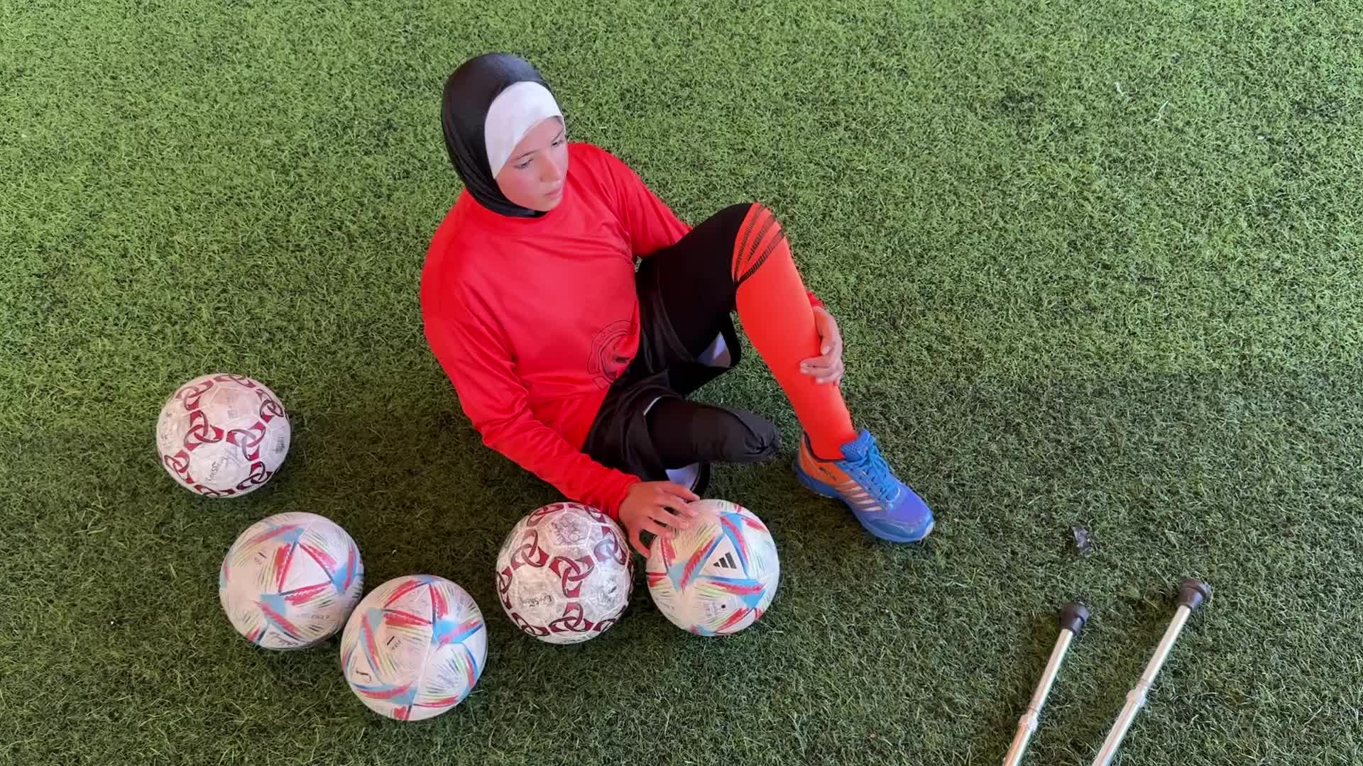 Palestinian Girls With War-Related Amputations Attend Football Training In Central Gaza