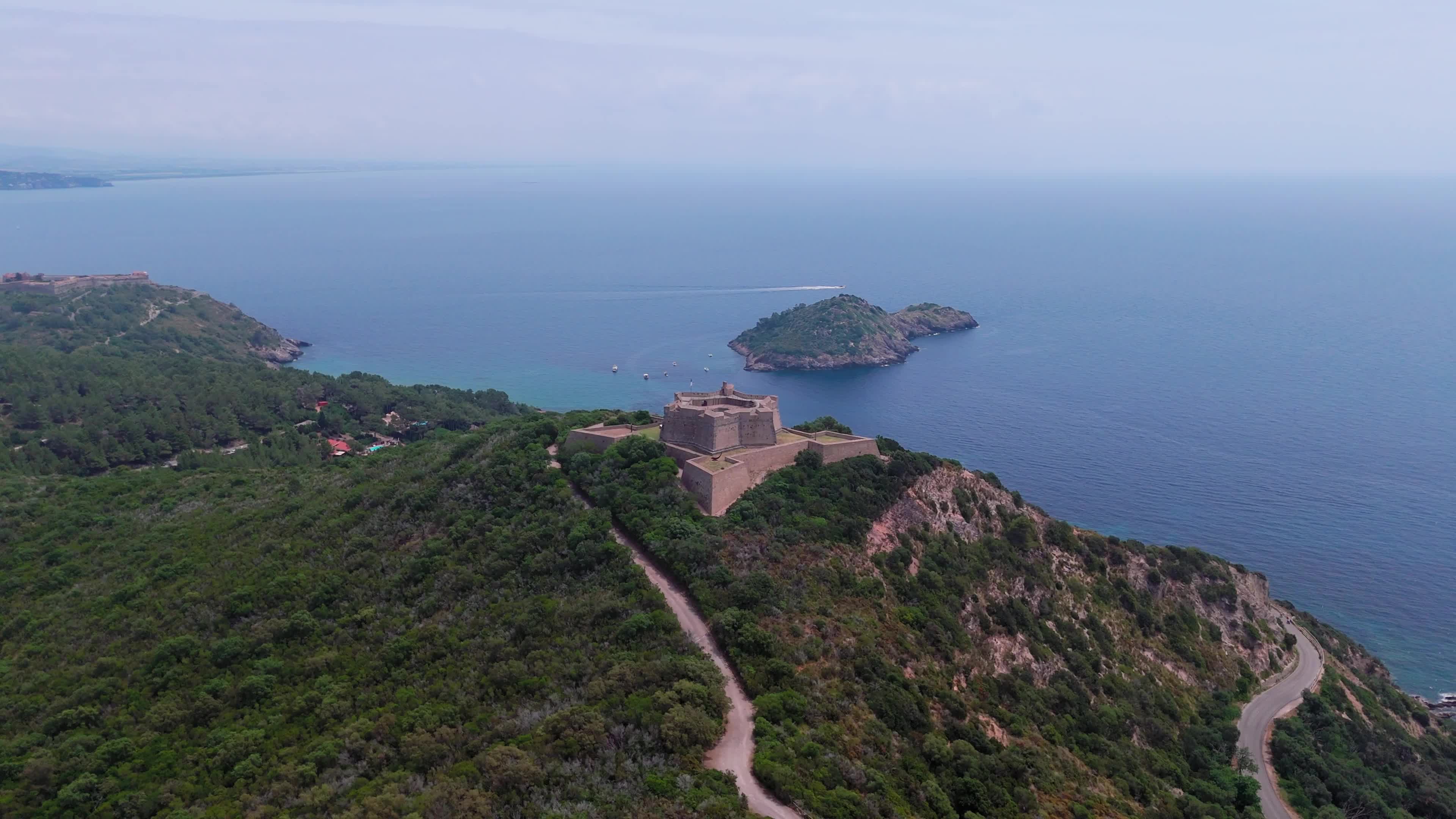 Aerial Views of Forte Filippo Fortress, Monte Argentario