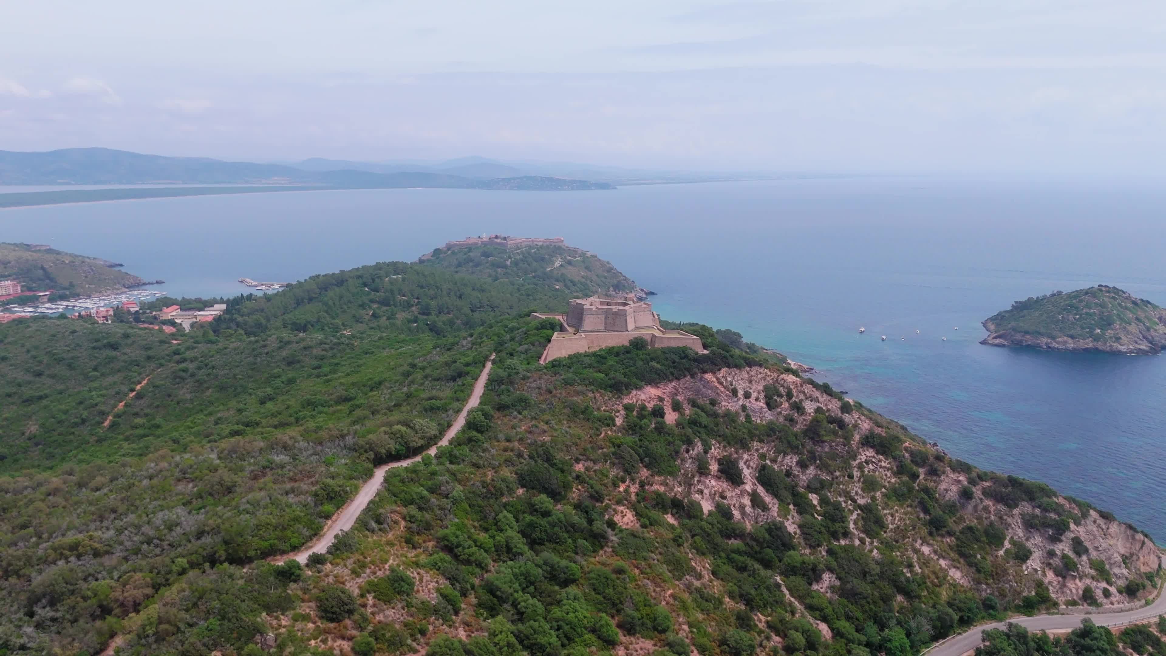 Aerial Views of Forte Filippo Fortress, Monte Argentario