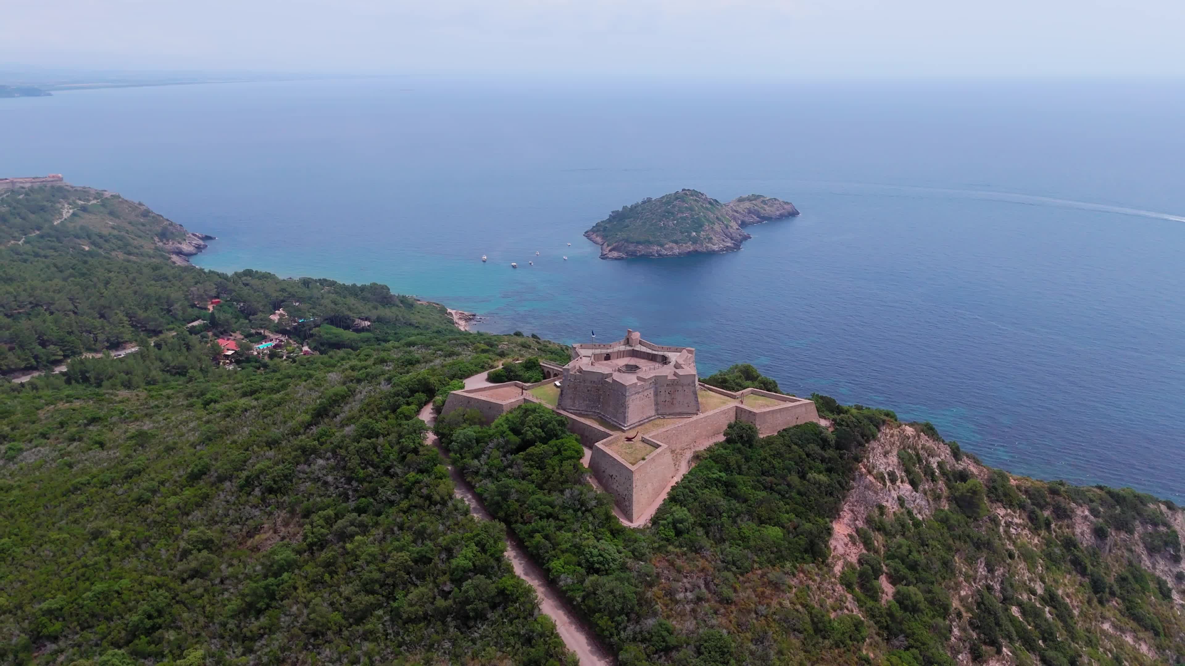 Aerial Views of Forte Filippo Fortress, Monte Argentario