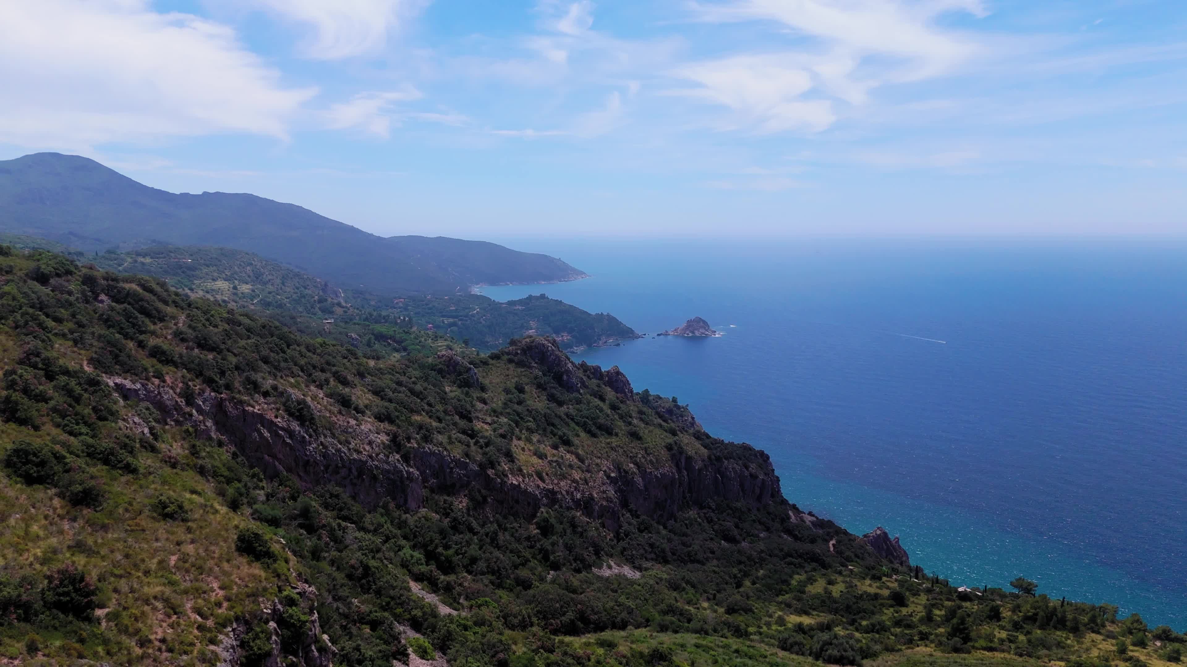 Aerial Views of Monte Argentario Western Coastline