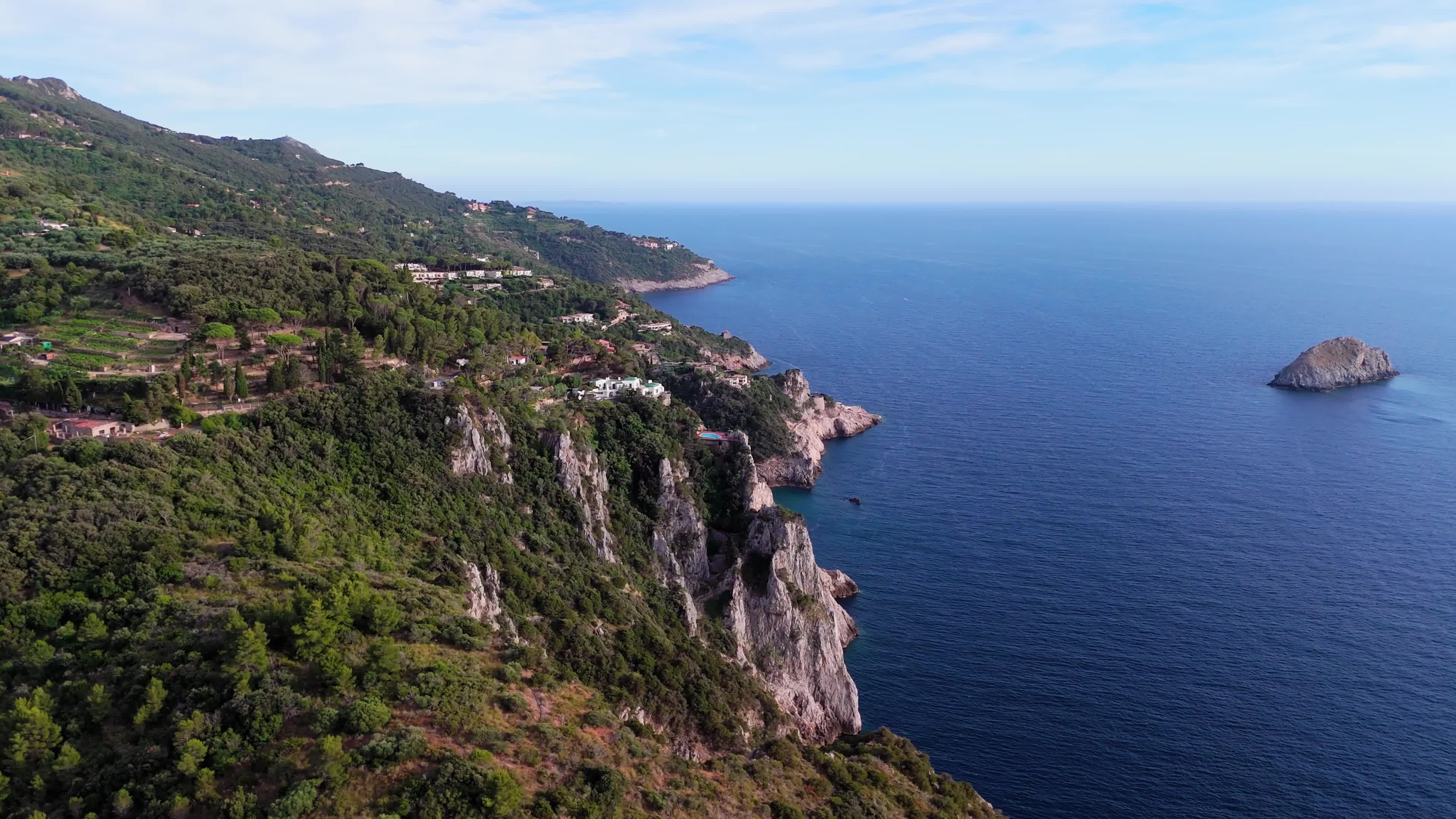 Aerial Views of Monte Argentario Coastline
