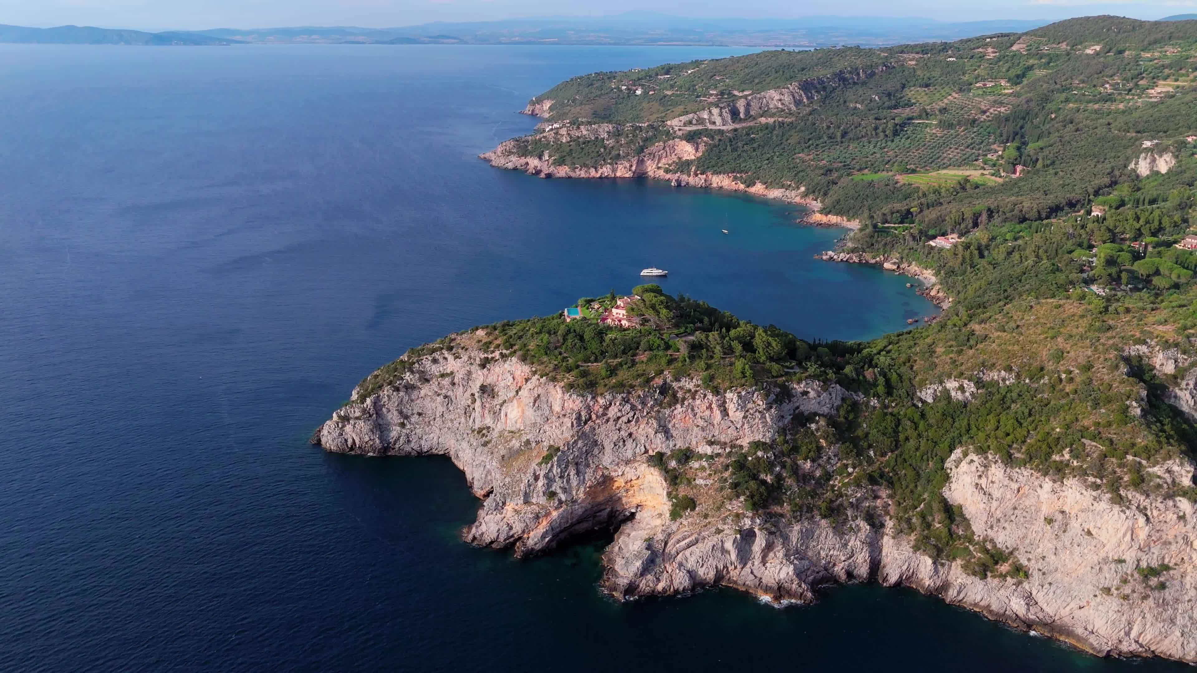 Aerial Views of Monte Argentario Coastline