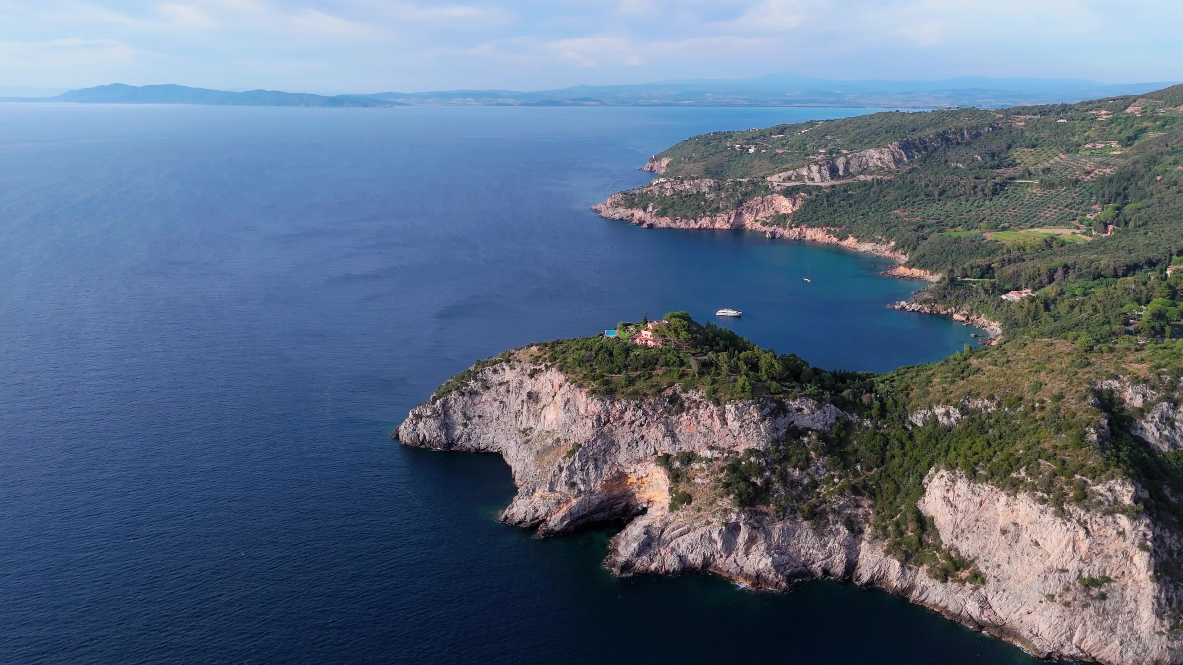 Aerial Views of Monte Argentario Coastline