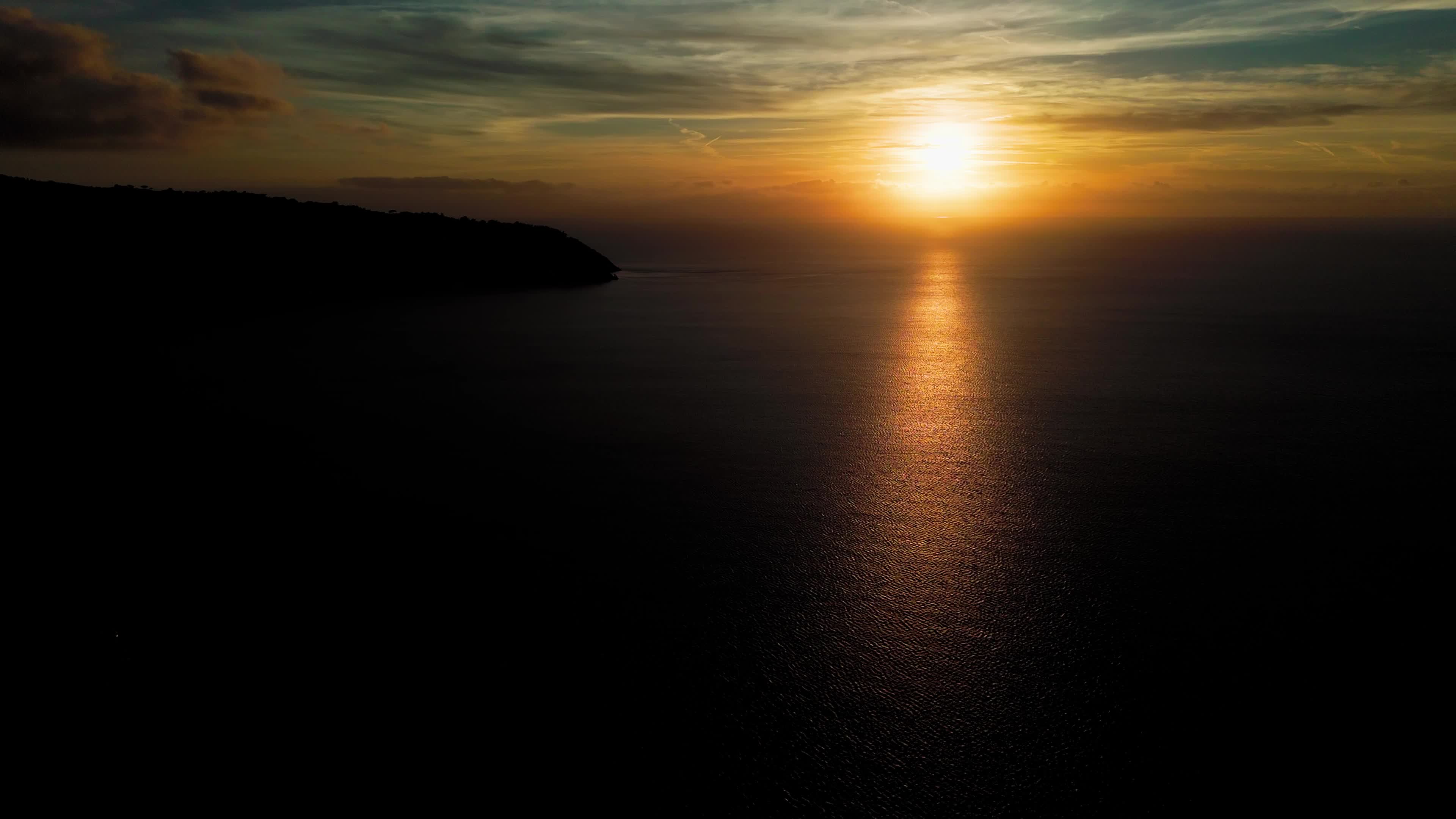 Aerial Views of Porto Santo Stefano at Sunset, Monte Argentario