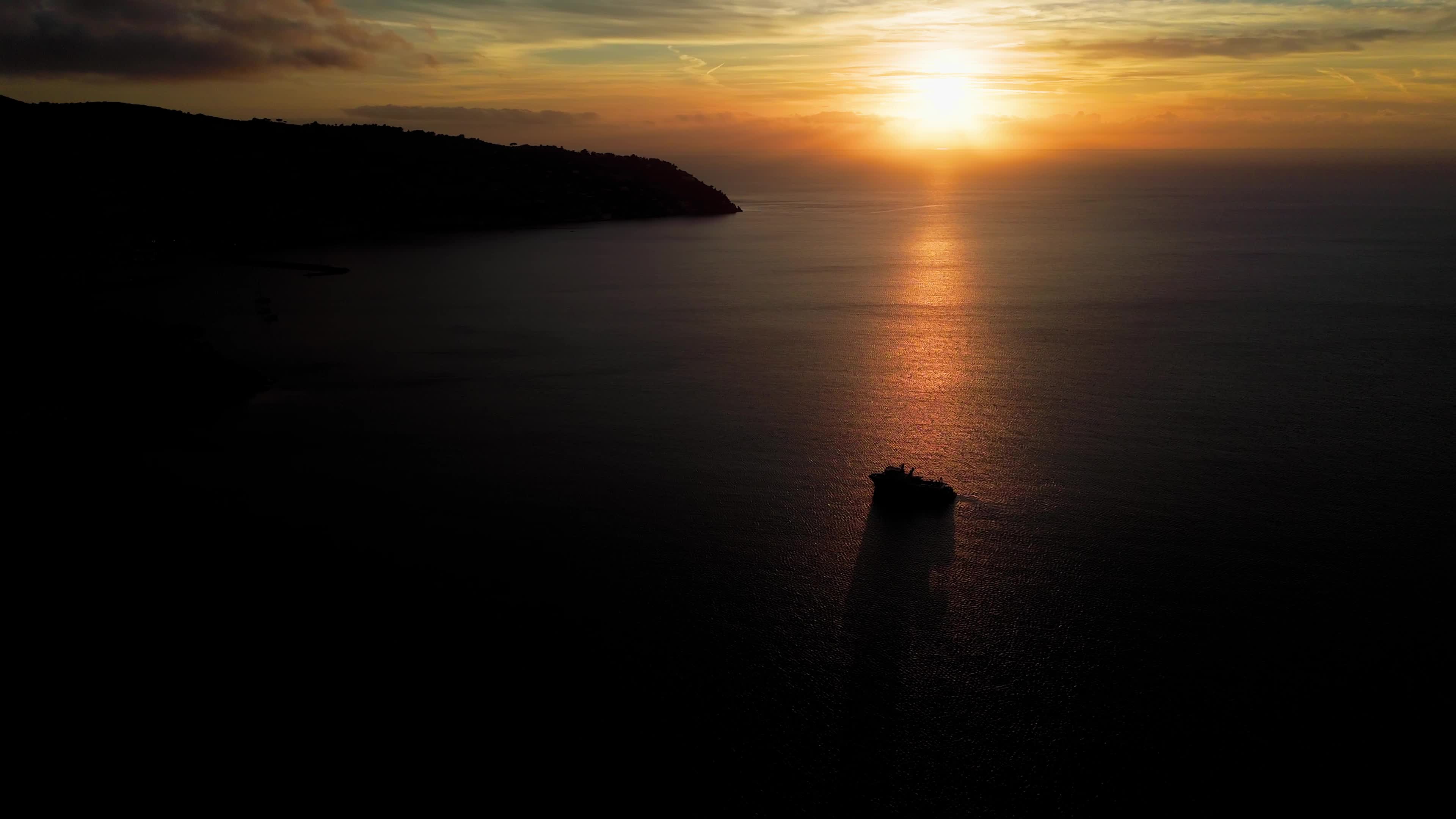 Aerial Views of Porto Santo Stefano at Sunset, Monte Argentario