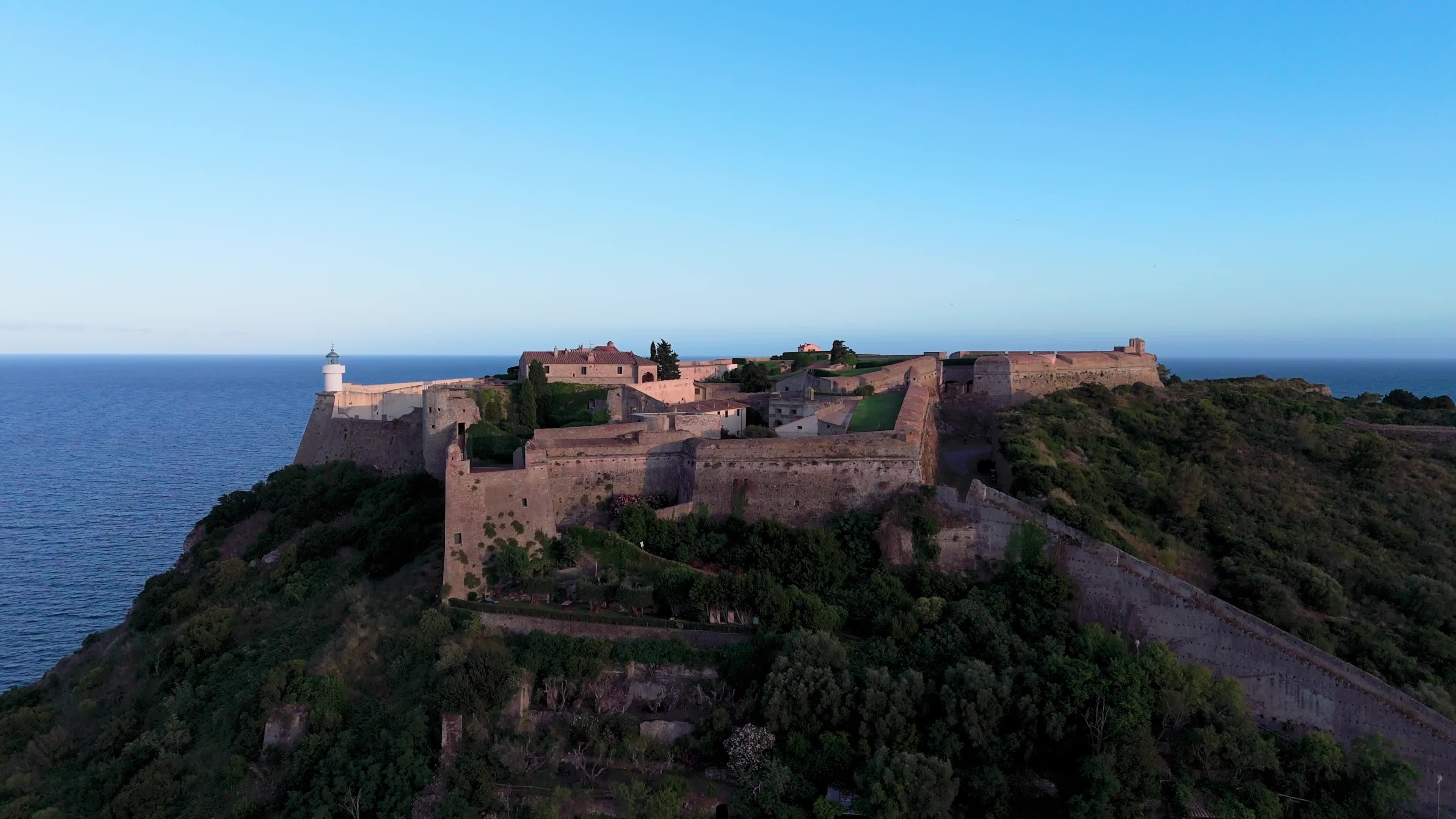 Aerial Views of Porto Santo Stefano Harbor, Monte Argentario