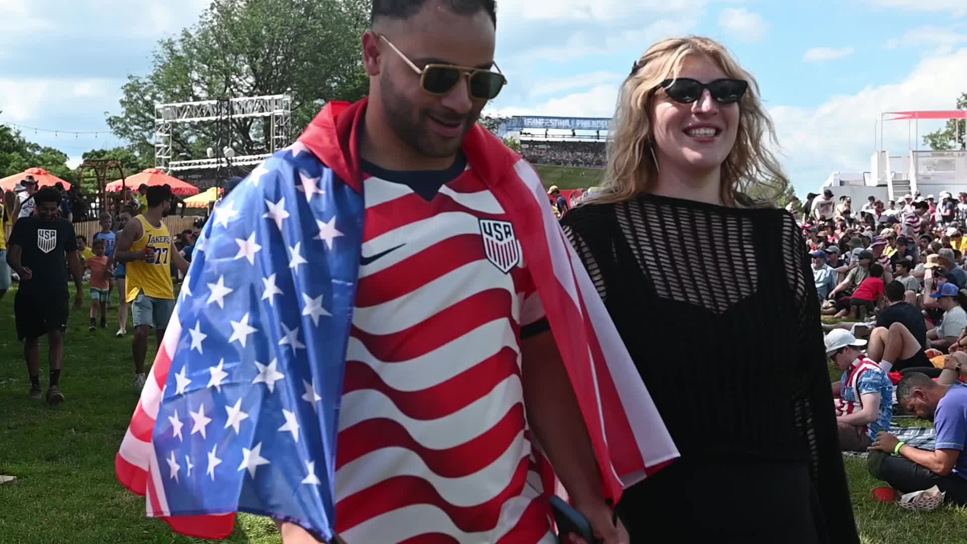 USMNT Supporters Gather at Philadelphia FIFA Fan Festival for World Cup Match Against Australia
