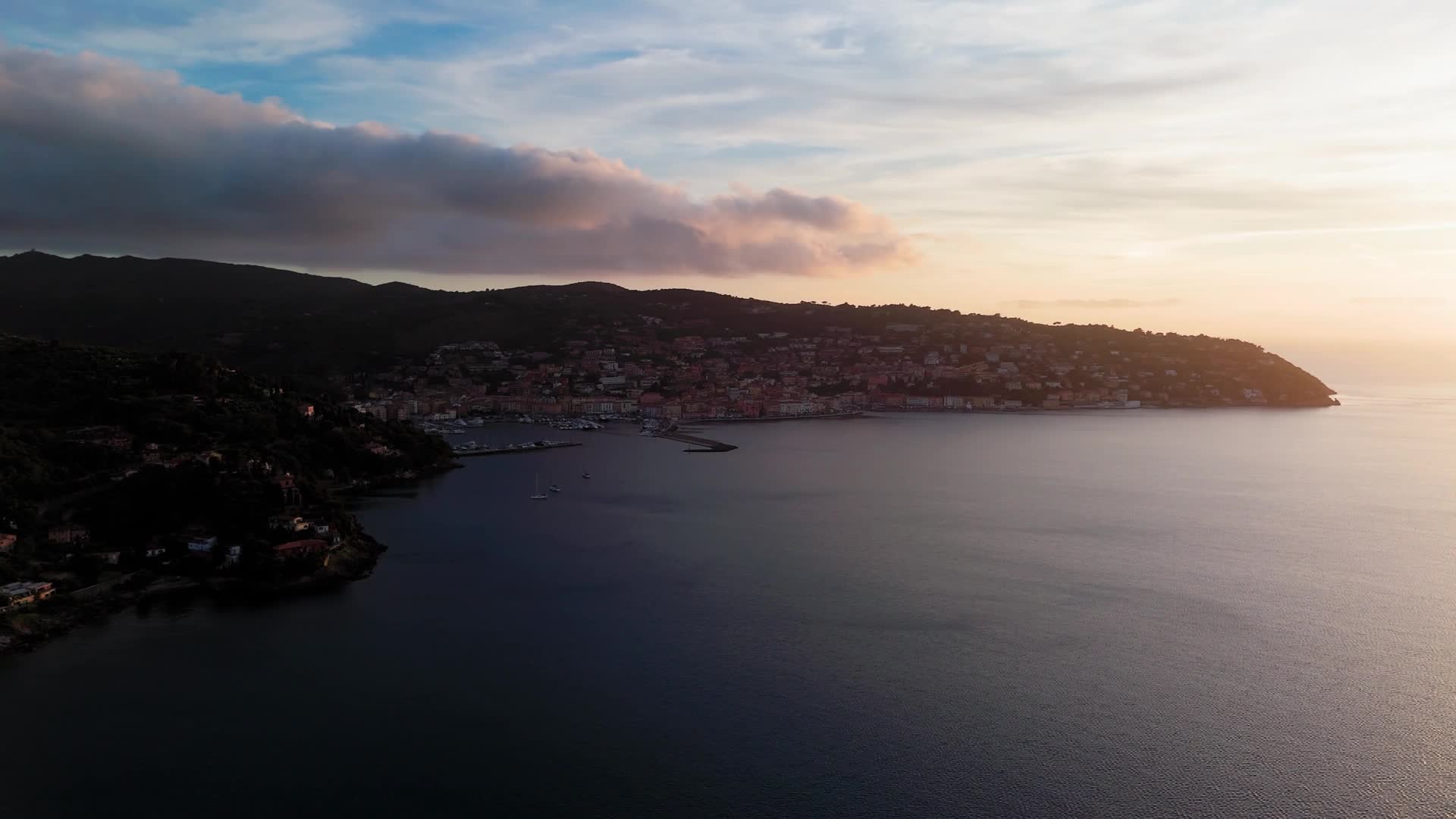 Aerial Views of Porto Santo Stefano at Sunset, Monte Argentario - 06/04/2026