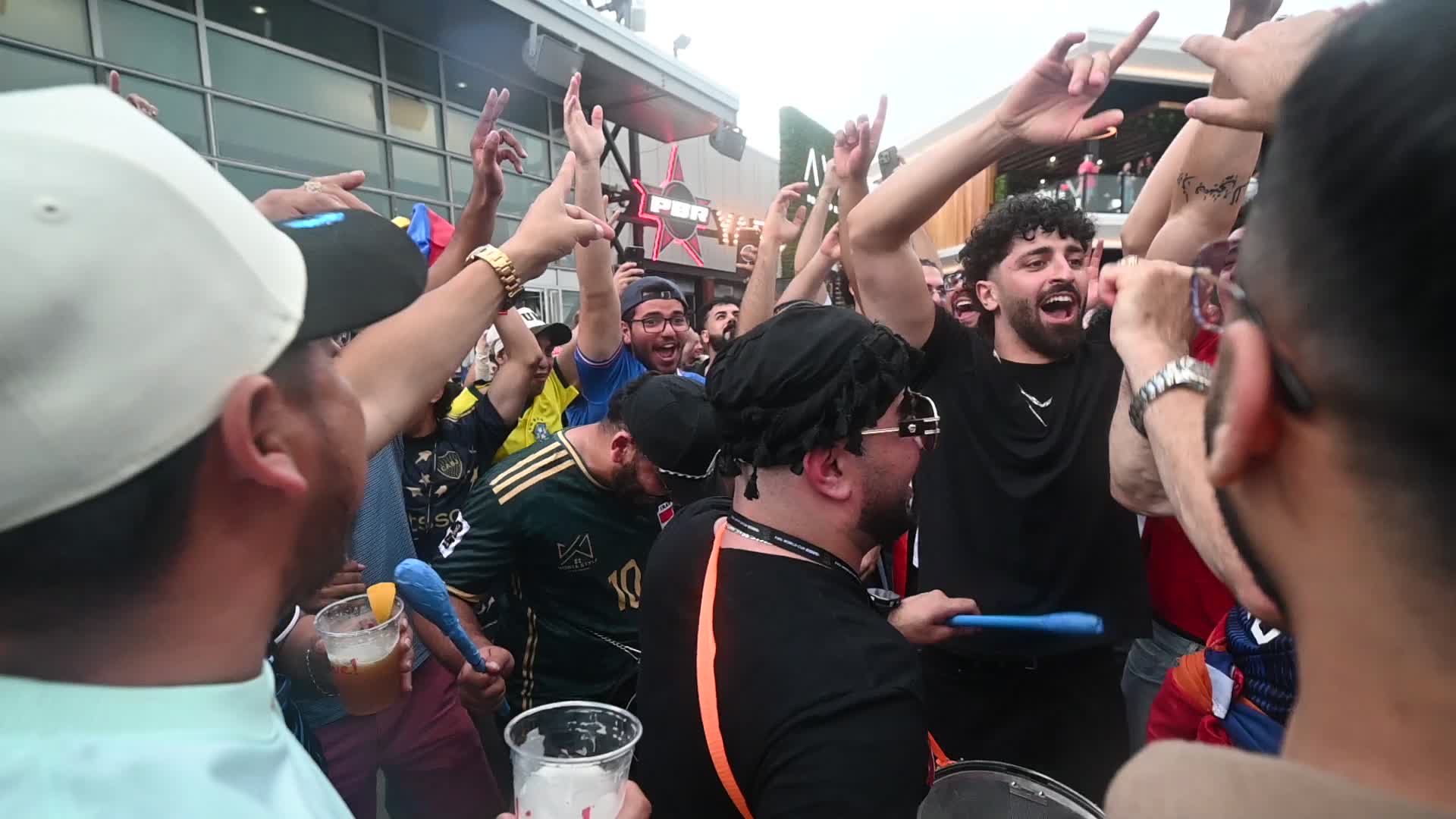 Soccer fans cheer at Watch Party in Philadelphia