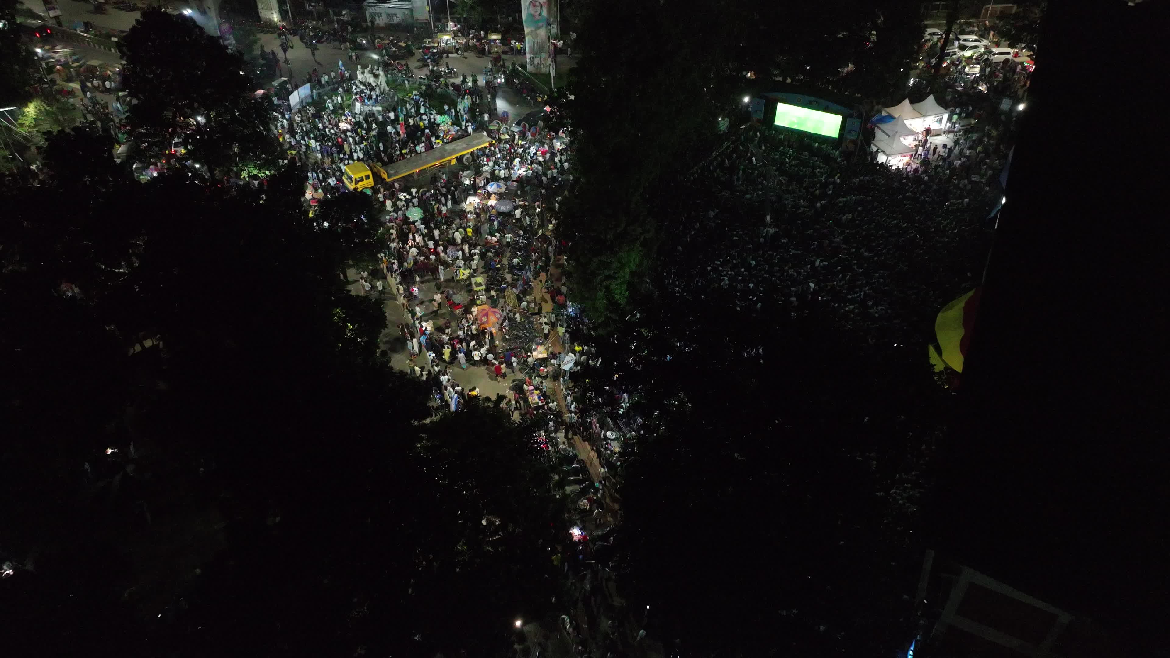 Football Fans Watch Argentina and Austria Football Match in Dhaka.
