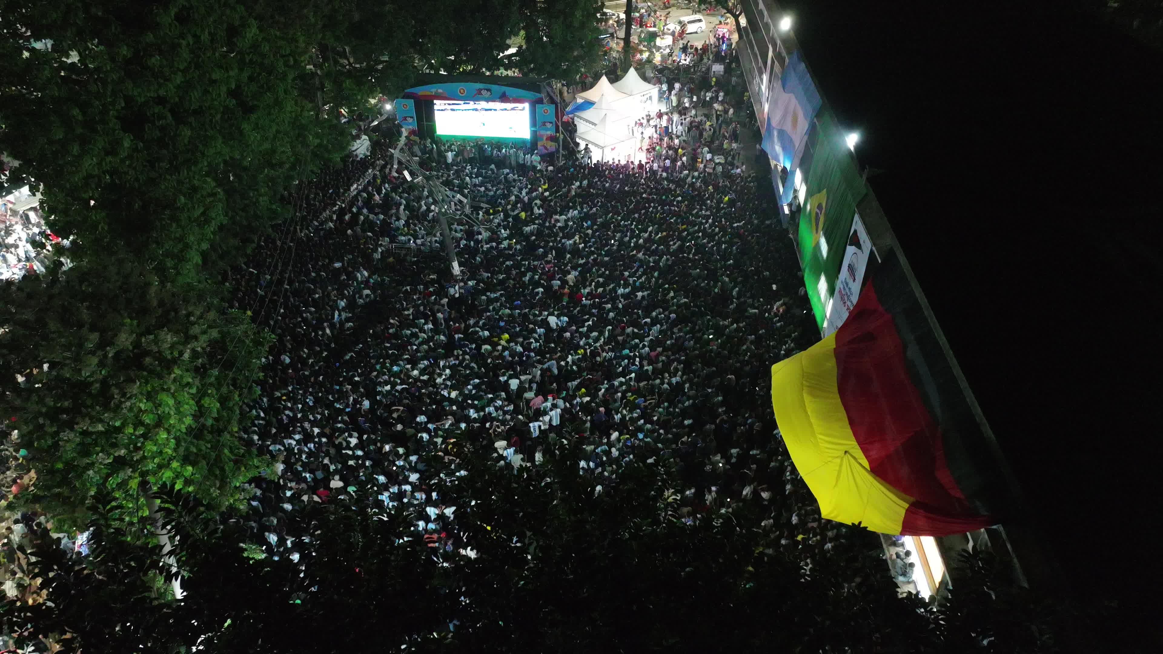 Football Fans Watch Argentina and Austria Football Match in Dhaka.