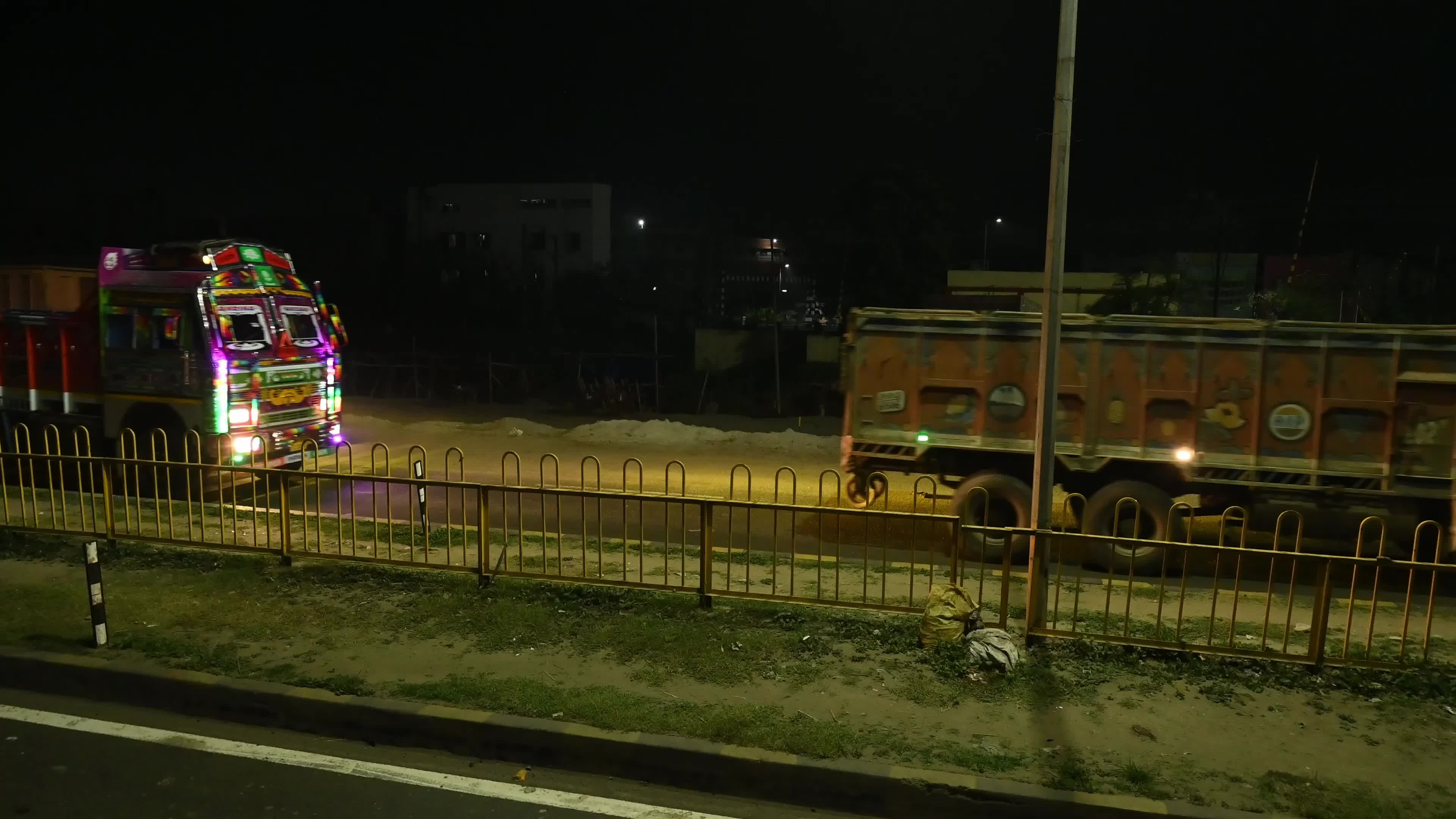 The Indian National Highway at Midnight
