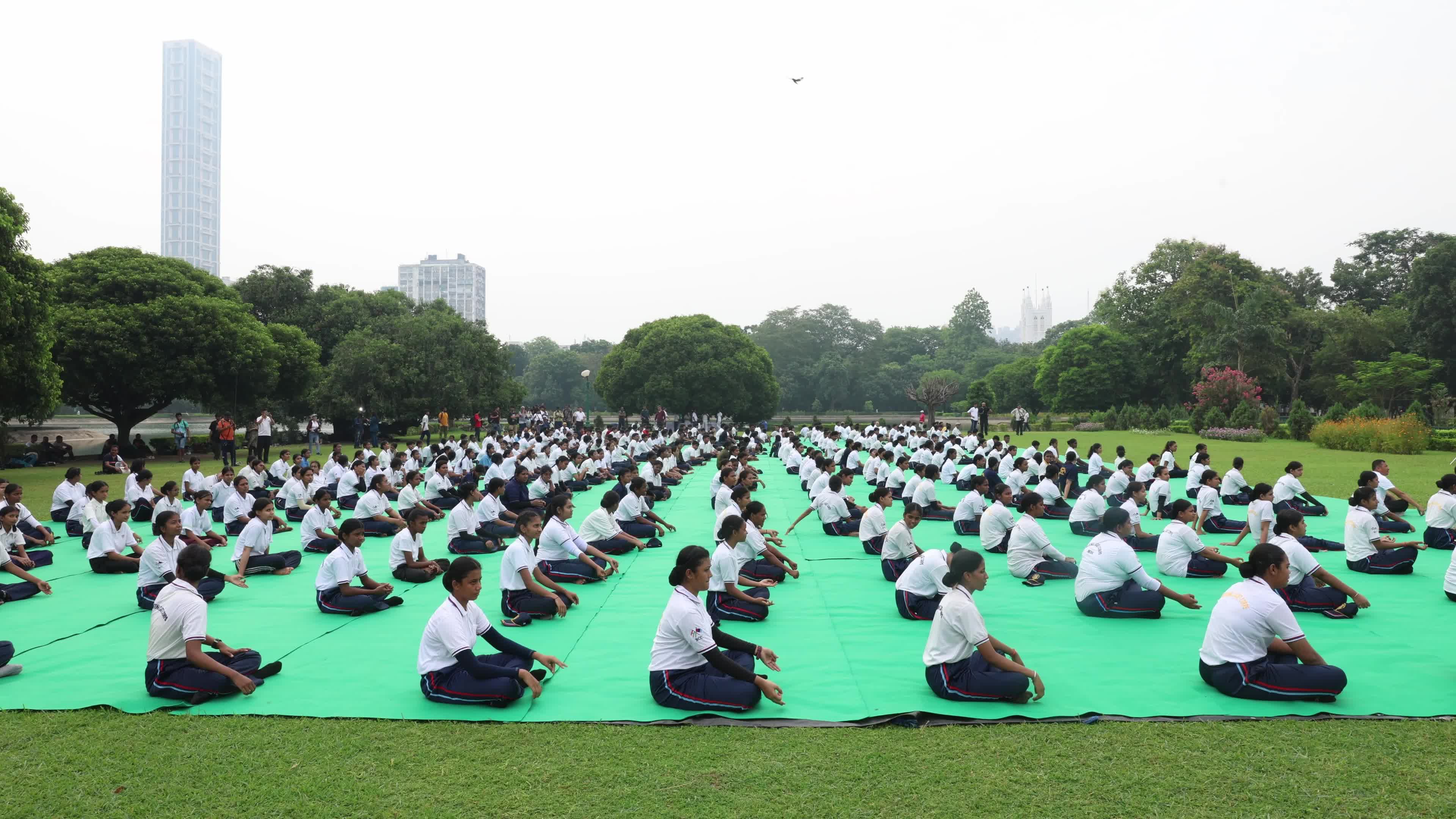 International Yoga Day In Front of Victoria Merial In Kolkata, India