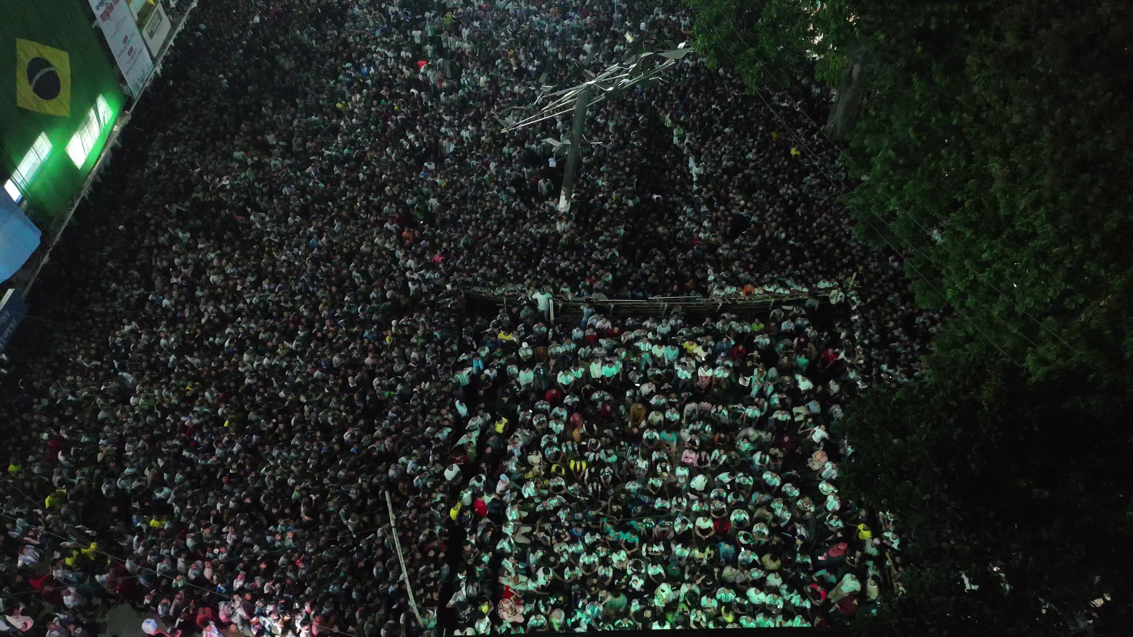 Football Fans Watch Argentina and Austria Football Match in Dhaka.