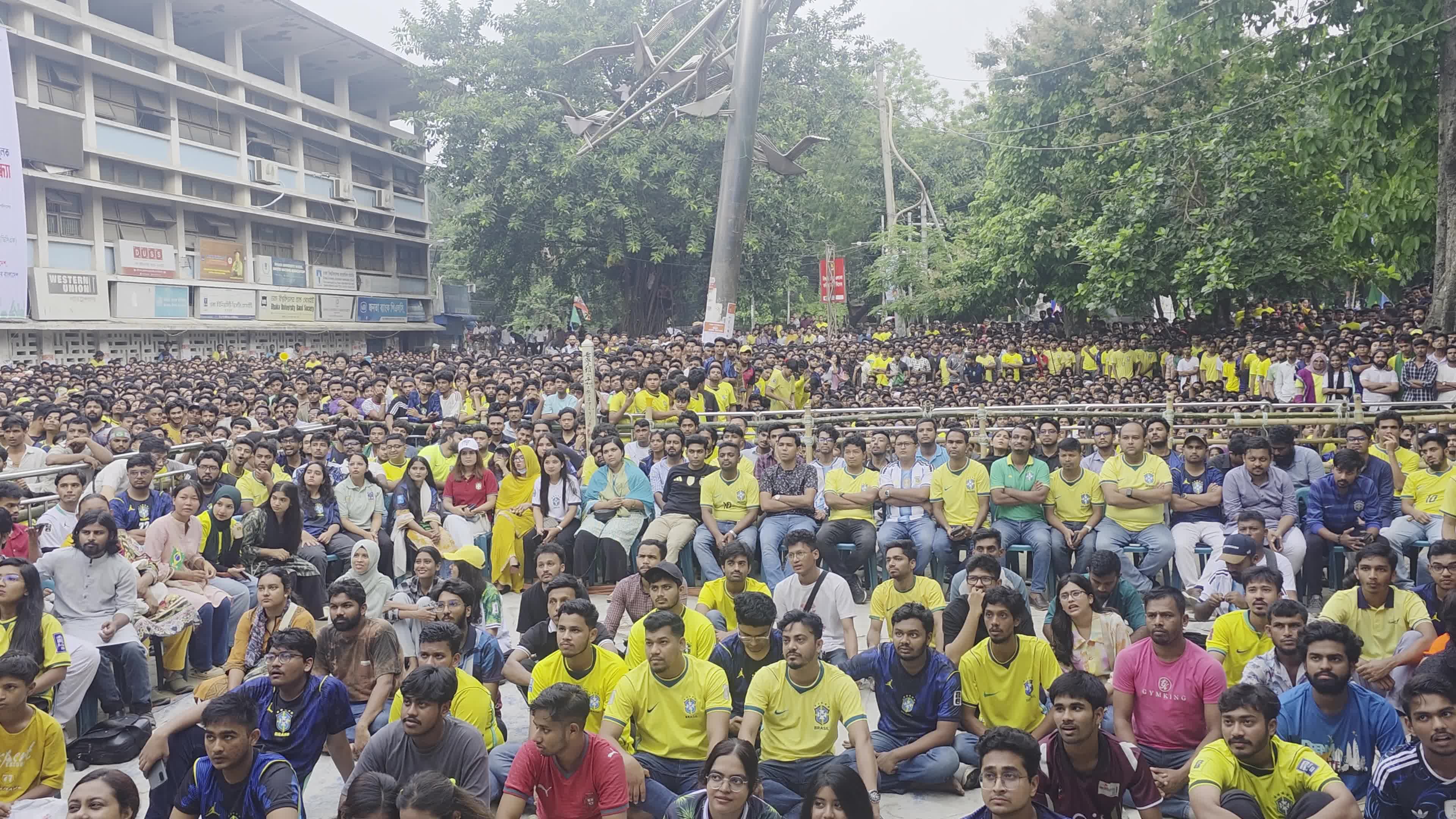 Football Fans Watch Brazil And Haiti Football Match In Dhaka
