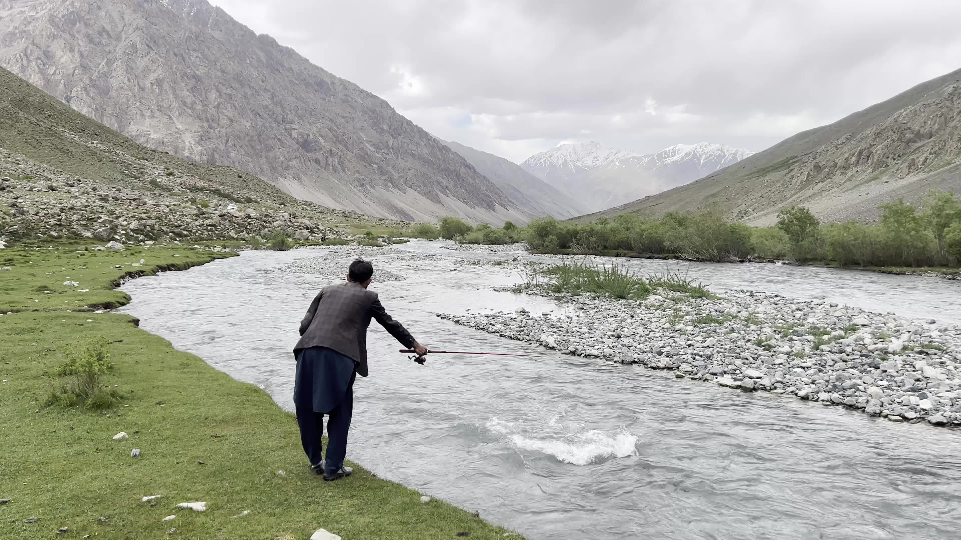 Residents Catch Trout Fish in River in Gilgit-Baltistan's Ghizer District