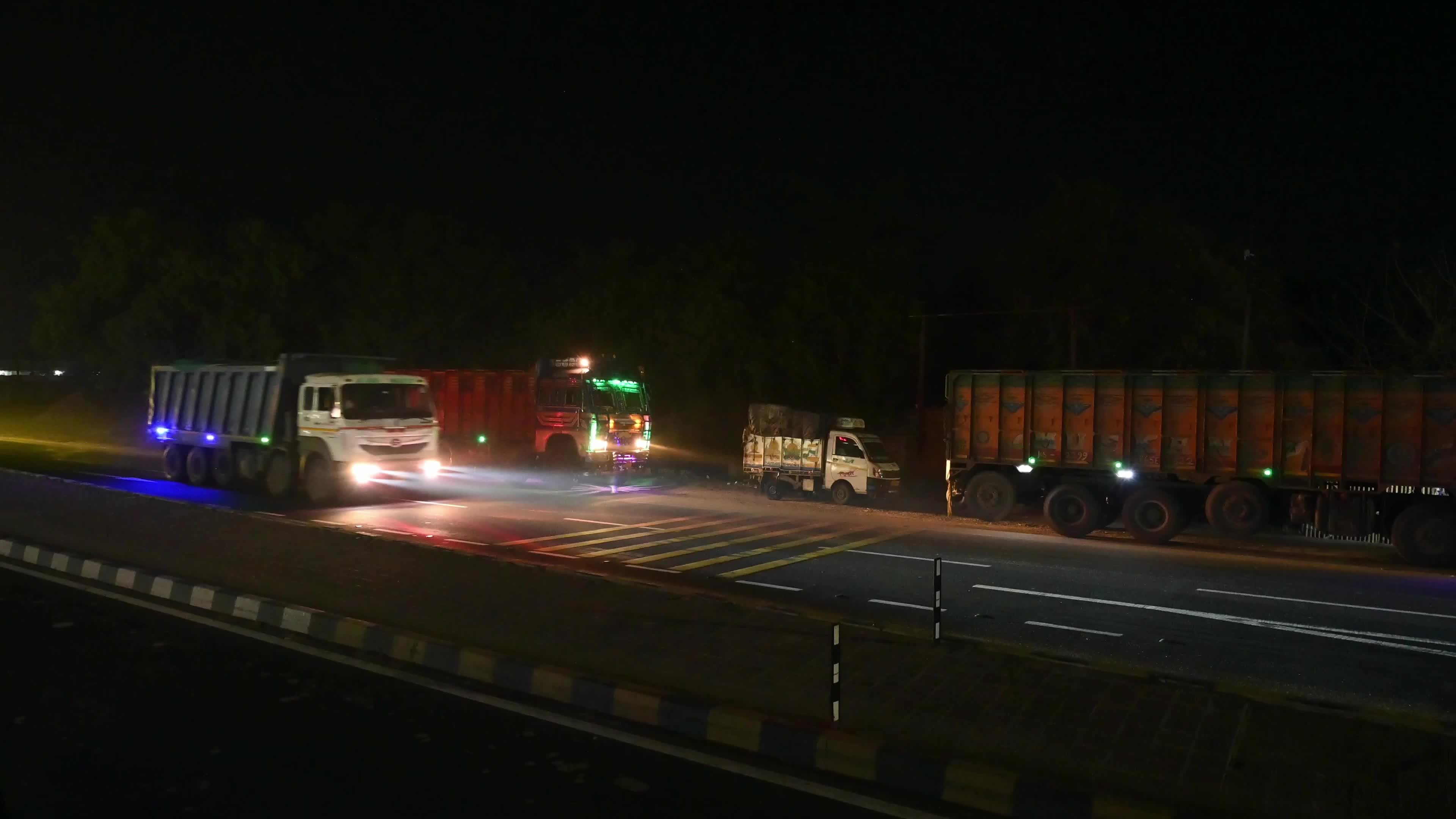 The Indian National Highway at Midnight