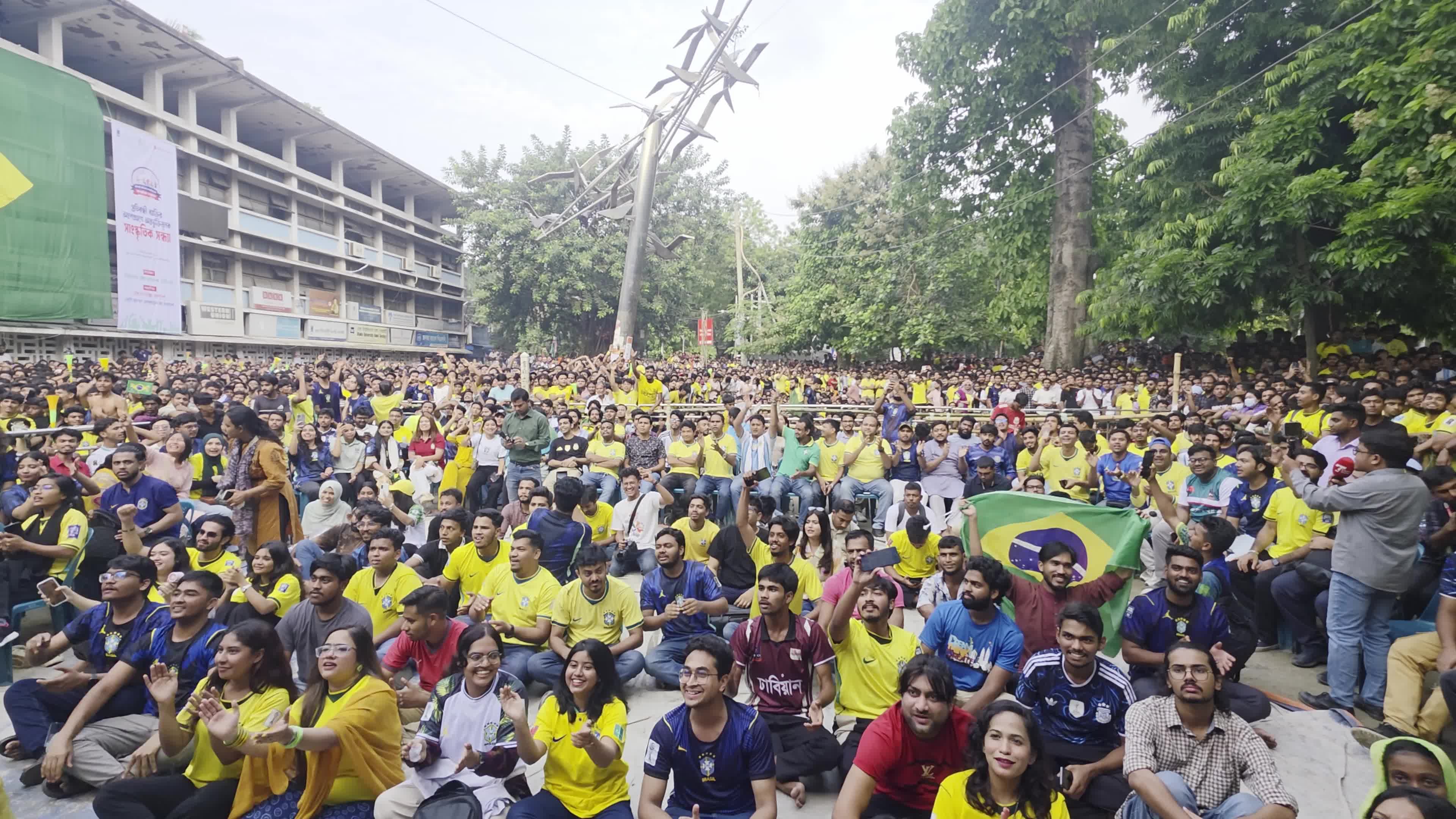 Football Fans Watch Brazil And Haiti Football Match In Dhaka