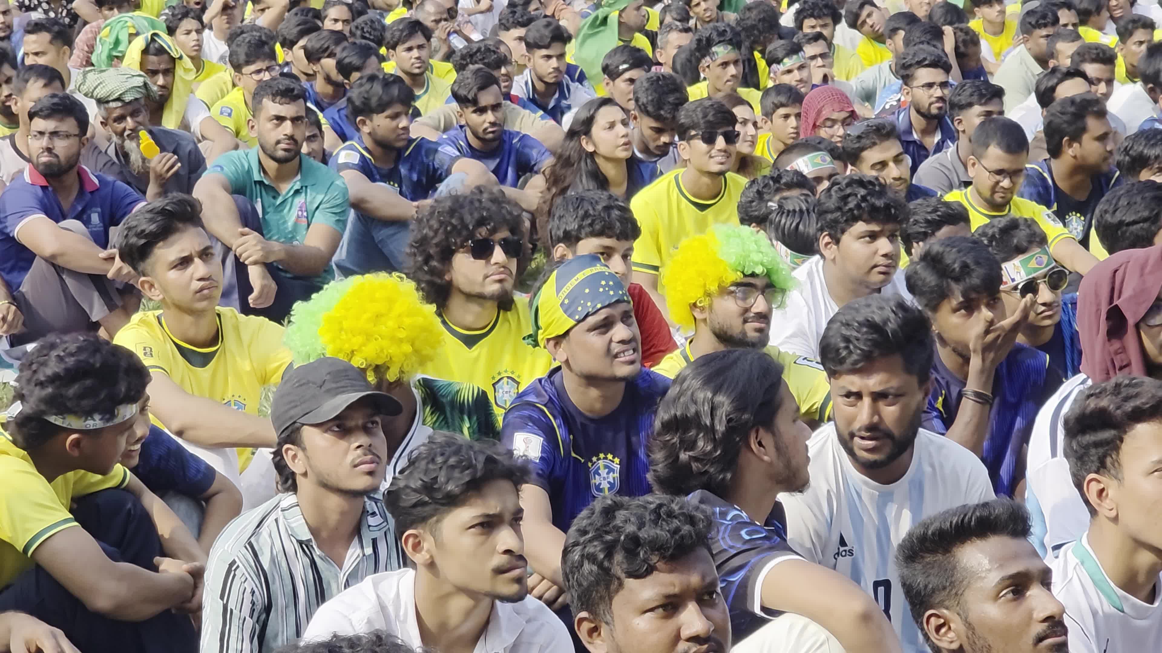 Football Fans Watch Brazil And Haiti Football Match In Dhaka