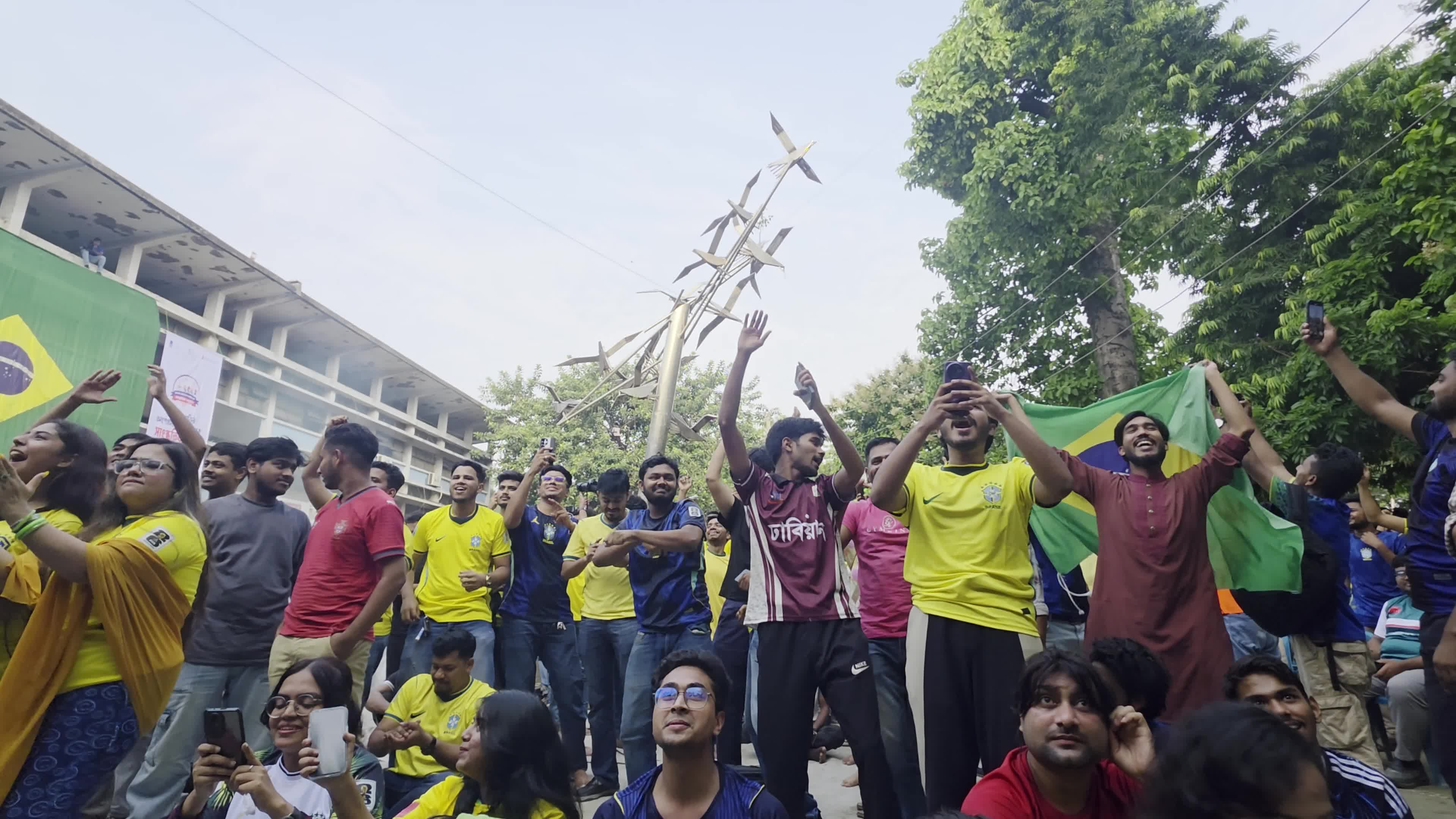 Football Fans Watch Brazil And Haiti Football Match In Dhaka