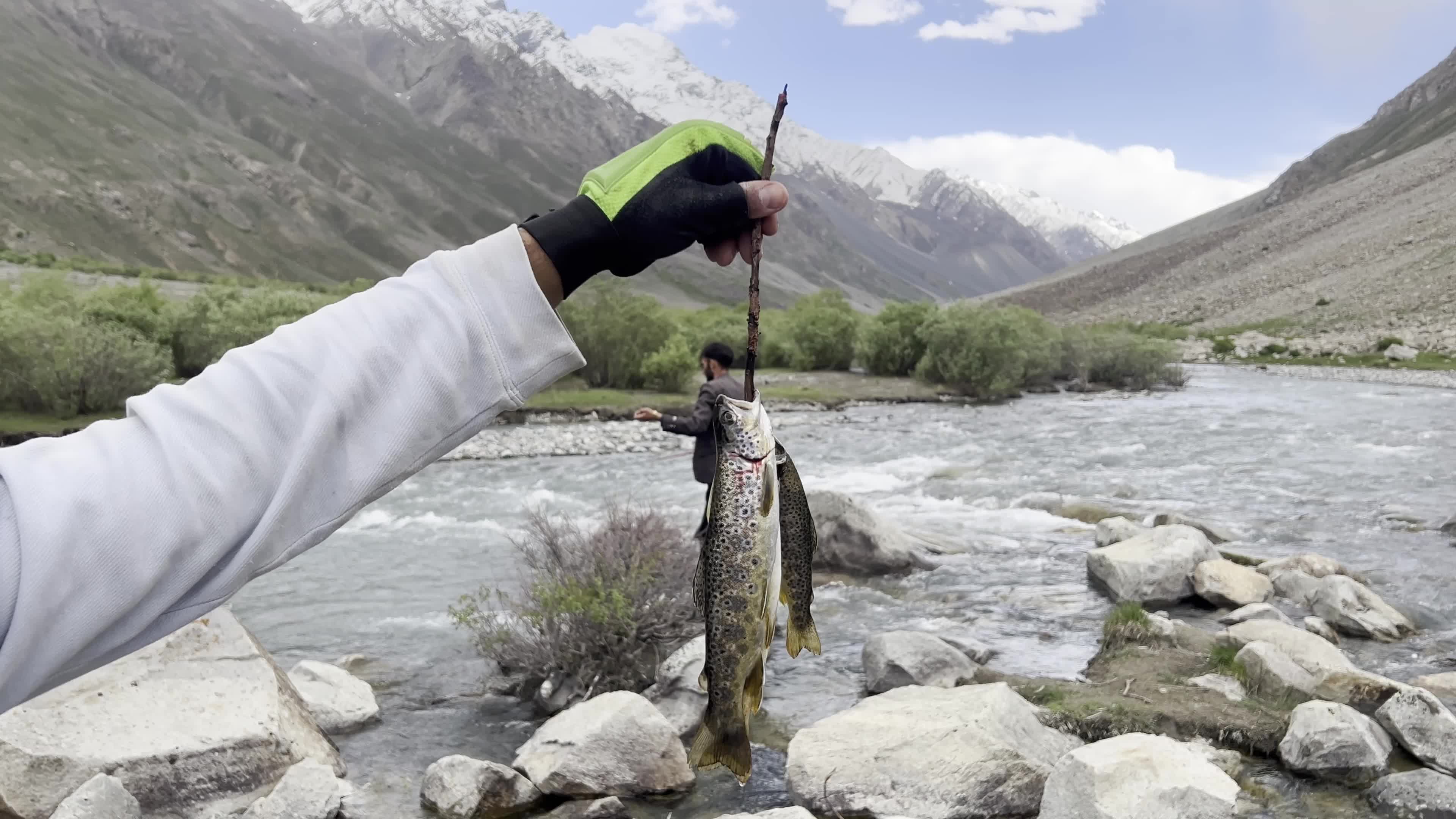 Residents Catch Trout Fish in River in Gilgit-Baltistan's Ghizer District