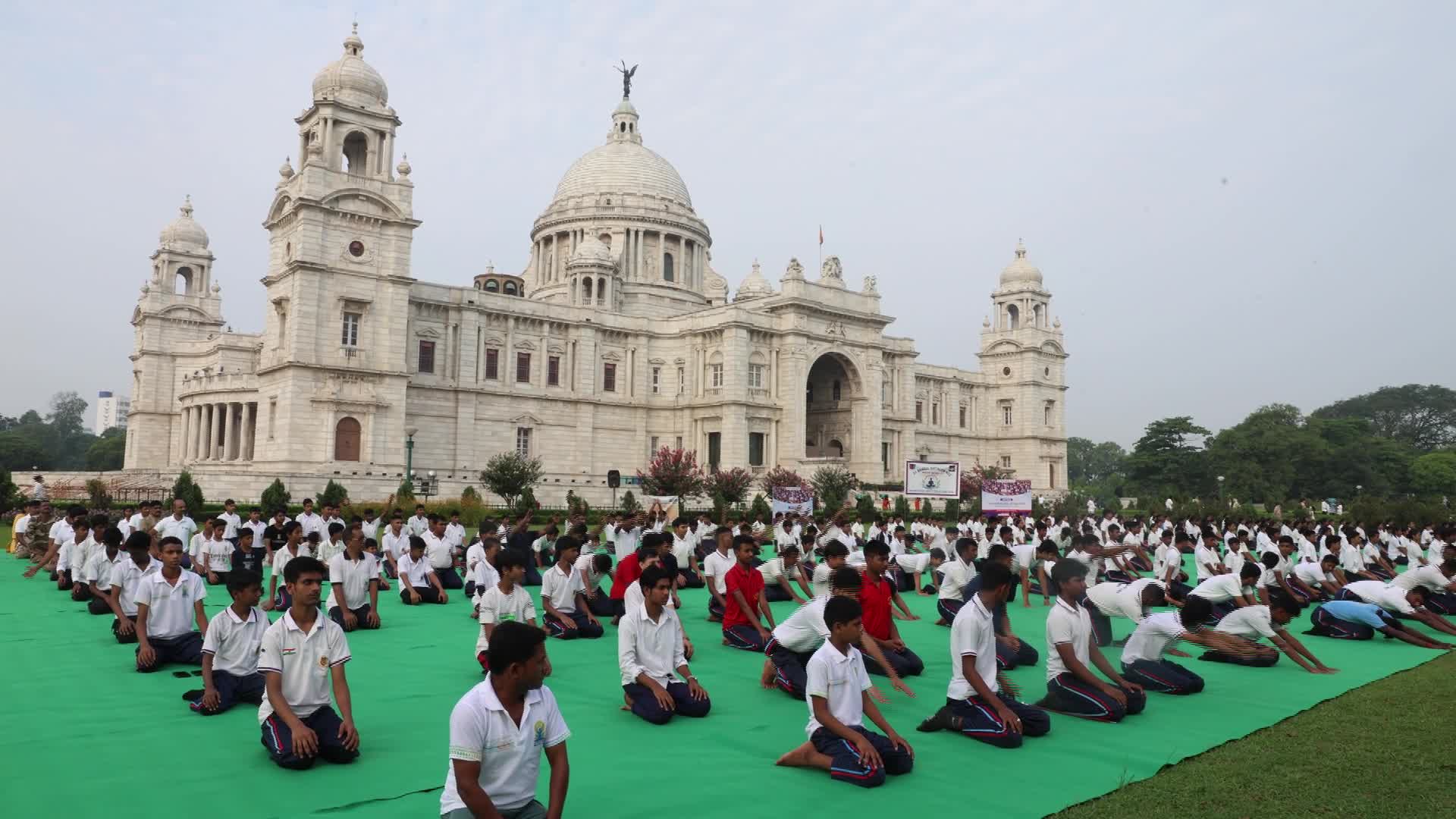 International Yoga Day In Front of Victoria Merial In Kolkata, India - 06/21/2026