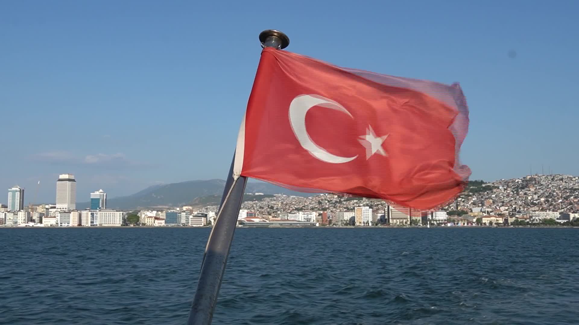 The Turkish national flag waving on a flagpole - 06/22/2026