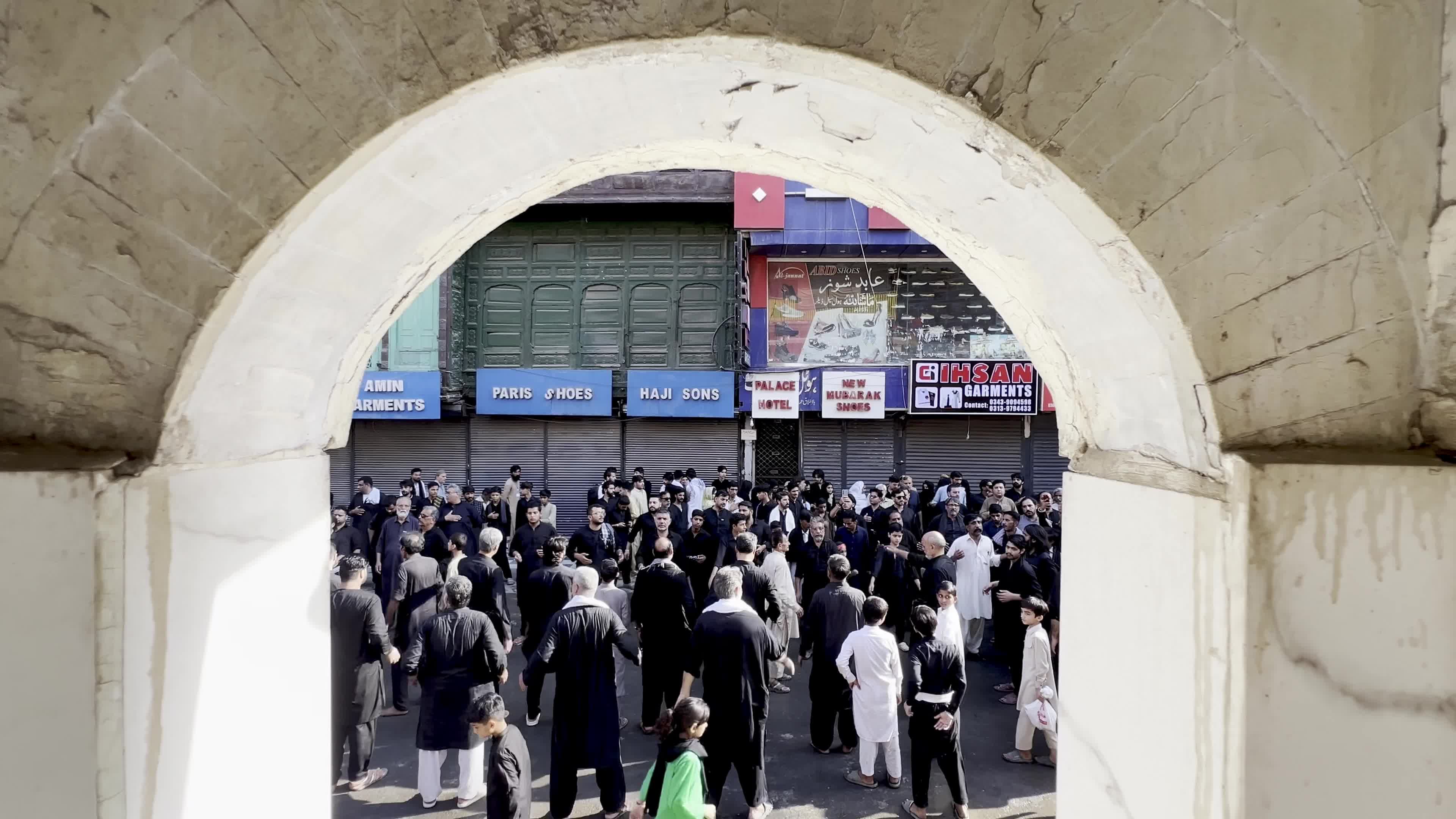 Shiite Muslim Mourners Participate in Religious Procession to Honor Imam Hussain (A.S.) and Remember the Martyrs of Karbala