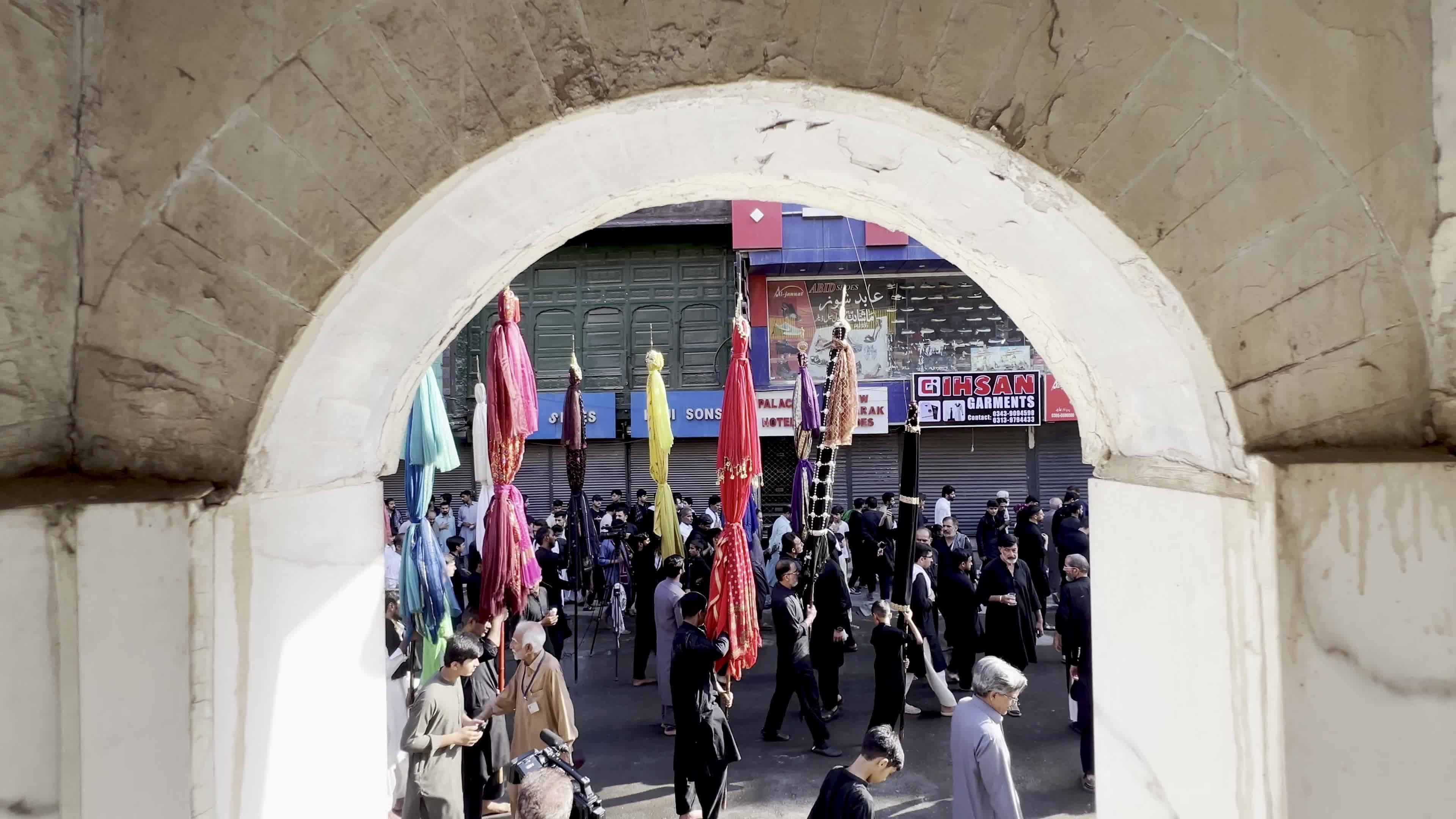 Shiite Muslim Mourners Participate in Religious Procession to Honor Imam Hussain (A.S.) and Remember the Martyrs of Karbala