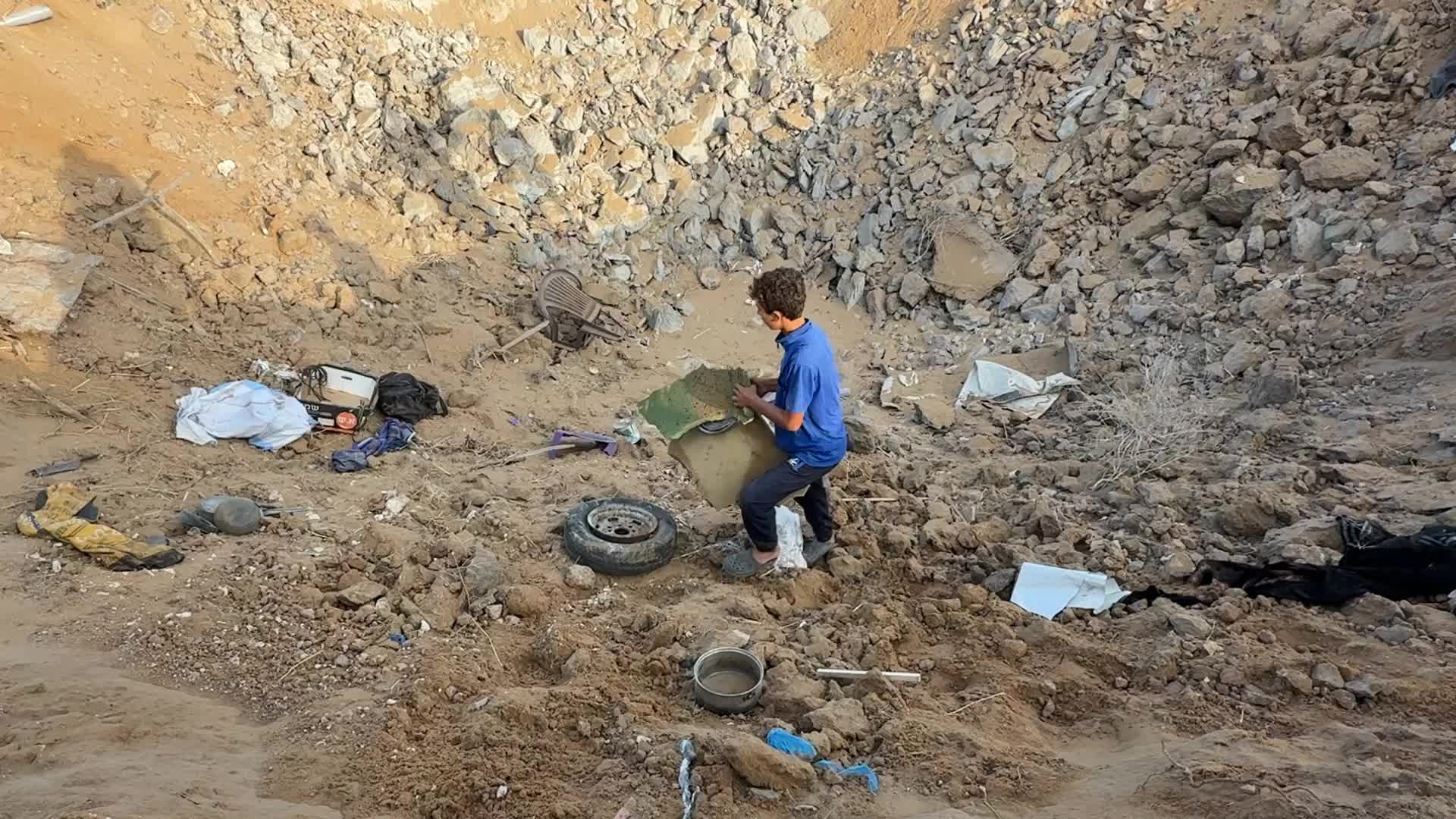 Aftermath Of Israeli Airstrike In Gaza, Palestine