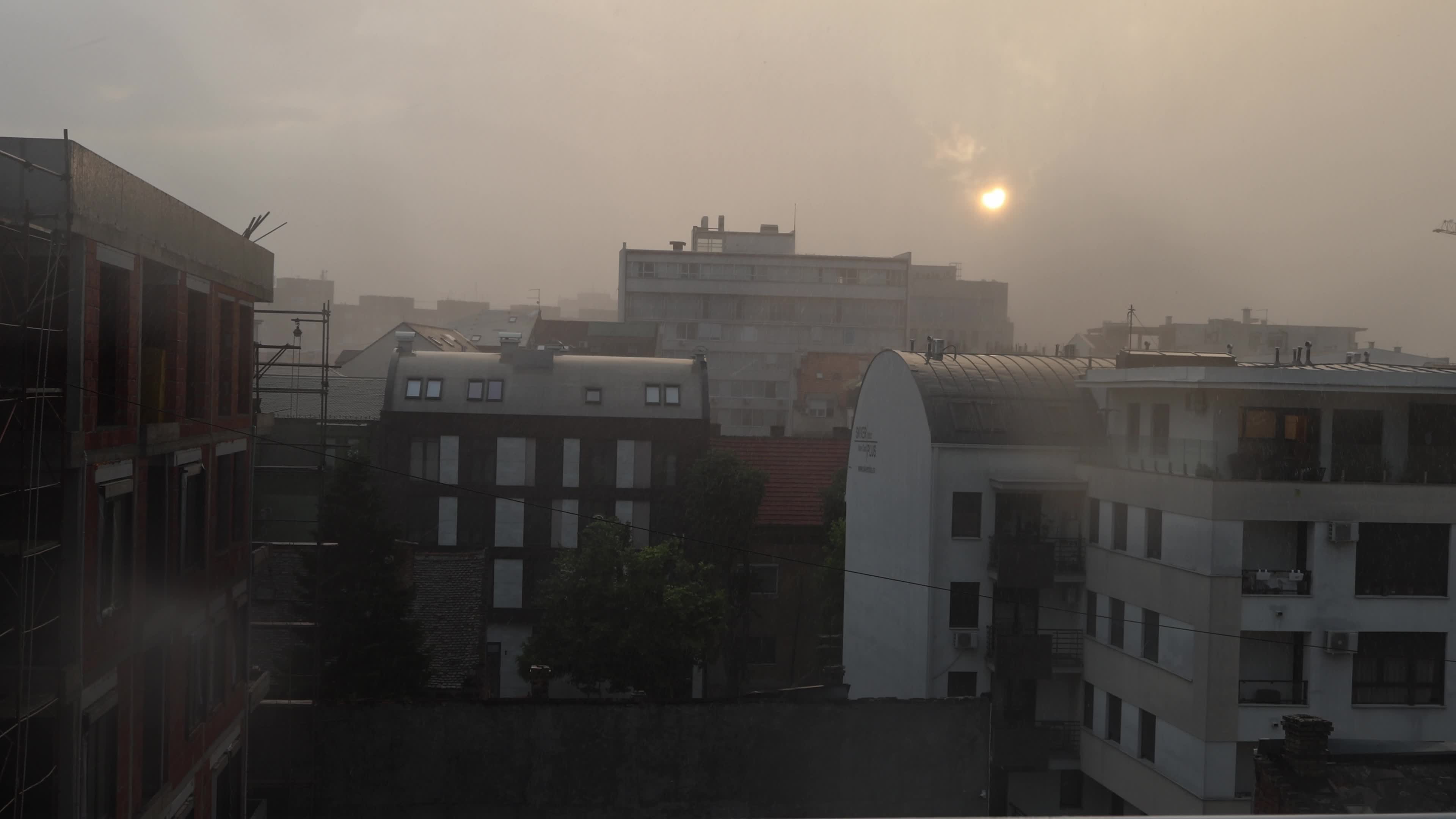 Rain Over Rotkvarija Neighborhood in Novi Sad