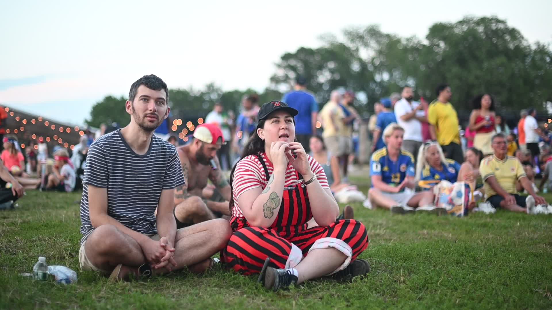 Supporters at Philadelphia FIFA Fan Festival watch party for Tunisia-Netherlands Group F match