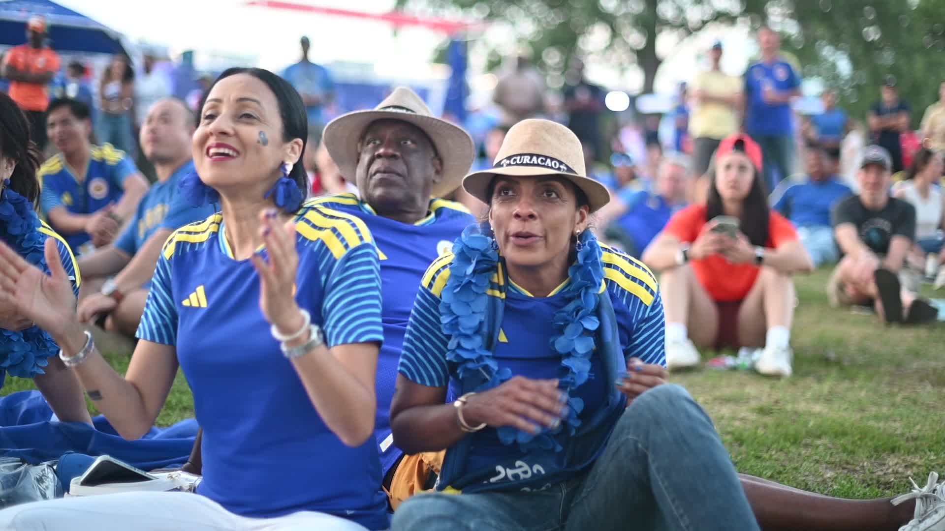 Supporters at Philadelphia FIFA Fan Festival watch party for Tunisia-Netherlands Group F match