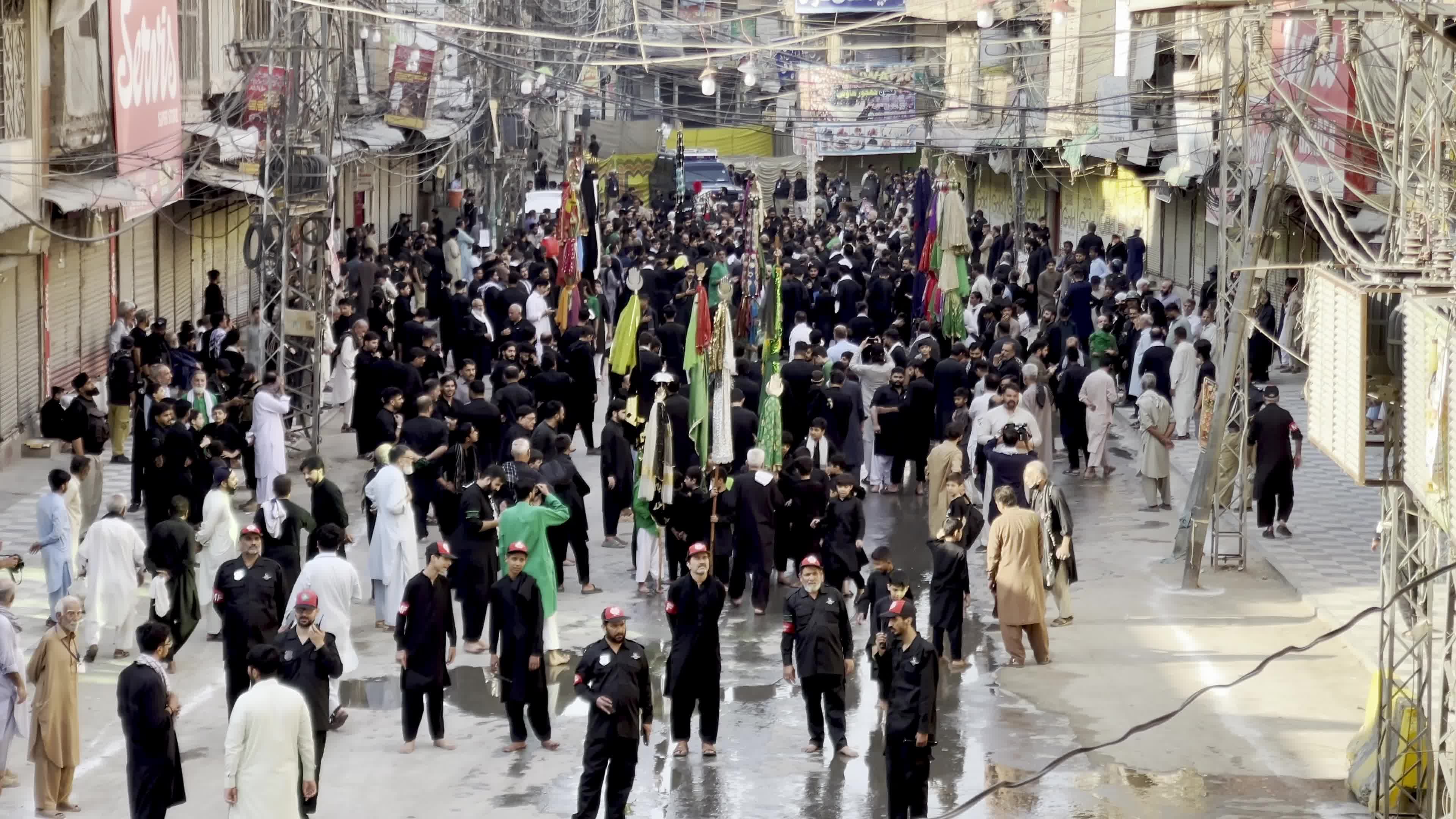 8th Muharram Procession Proceeds Along Traditional Routes Amid Tight Security Arrangements