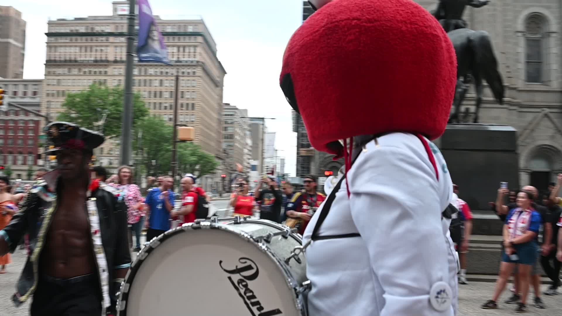 Croatia Football Fans March and Celebrate in Philadelphia Ahead of Ghana Group L Match